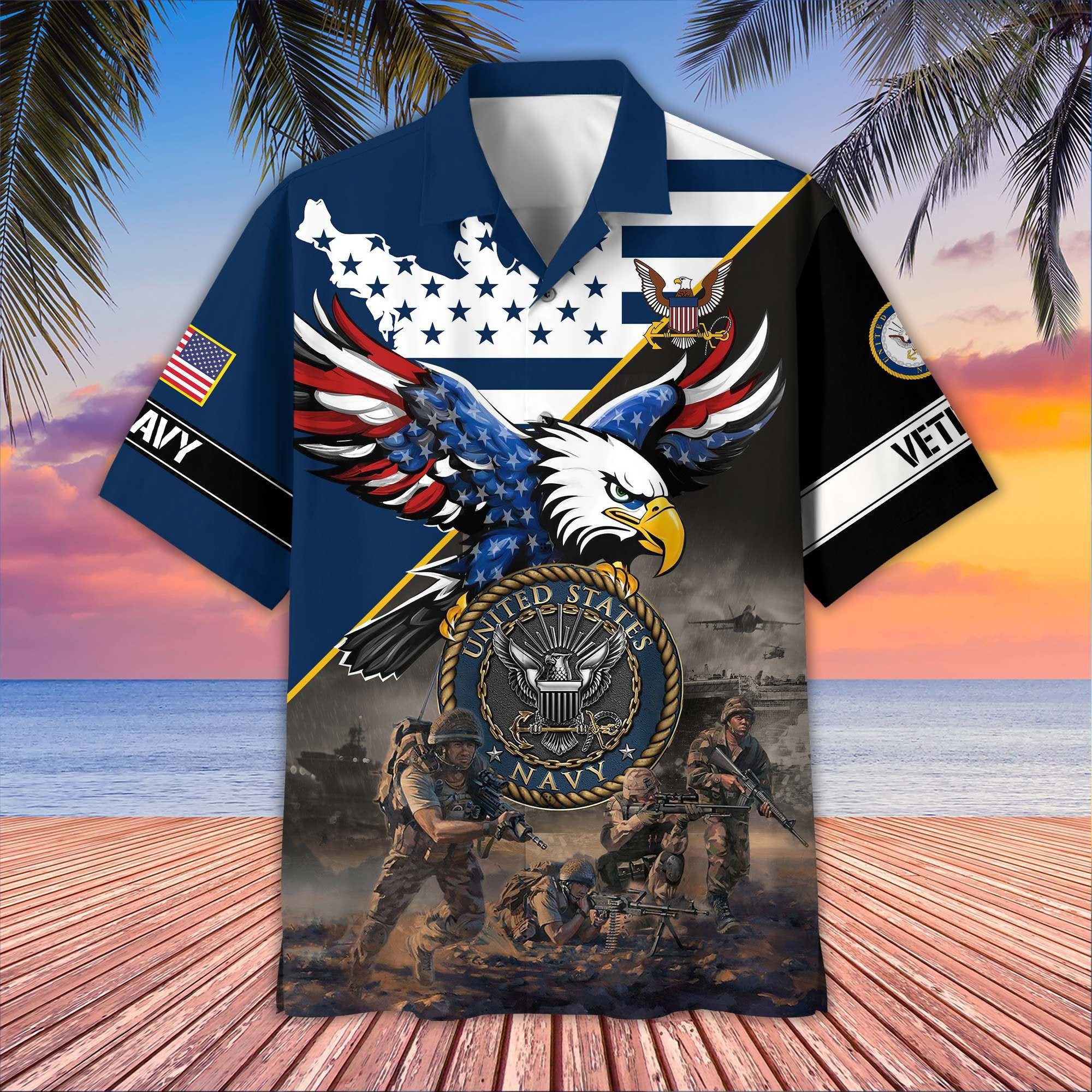 Premium US Veterans Hawaiian Shirt BPVC150501, Gifts For US Veterans, Gifts On Father's Day, Armed Forces Day, Veterans Day.