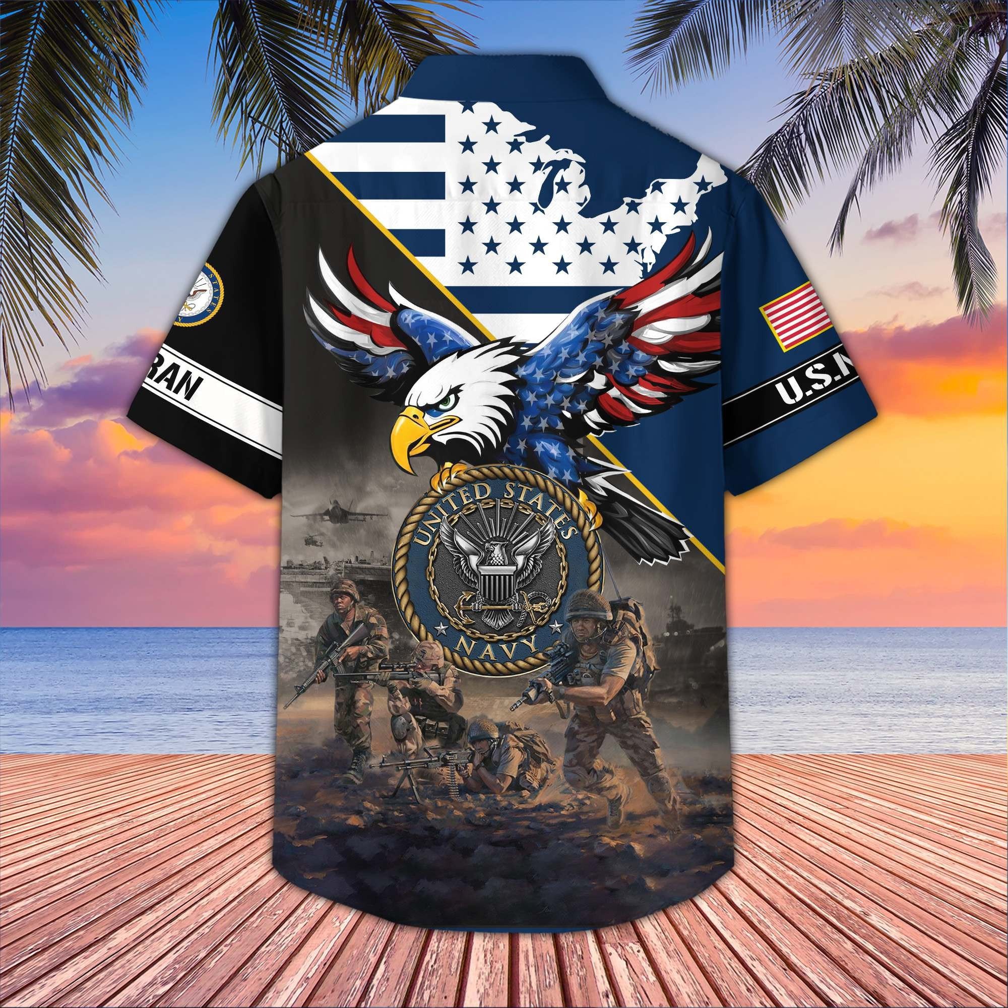 Premium US Veterans Hawaiian Shirt BPVC150501, Gifts For US Veterans, Gifts On Father's Day, Armed Forces Day, Veterans Day.