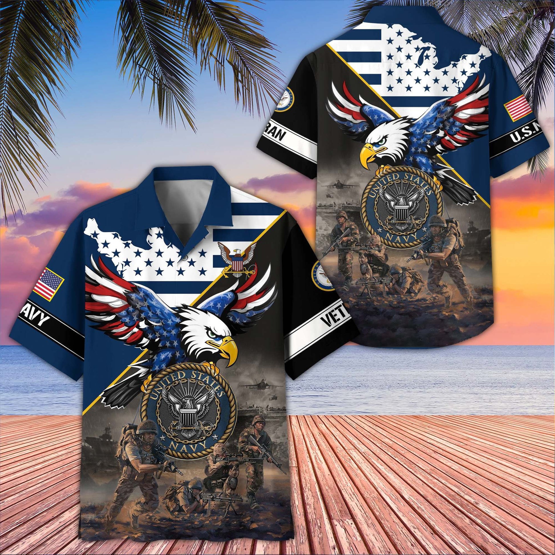 Premium US Veterans Hawaiian Shirt BPVC150501, Gifts For US Veterans, Gifts On Father's Day, Armed Forces Day, Veterans Day.
