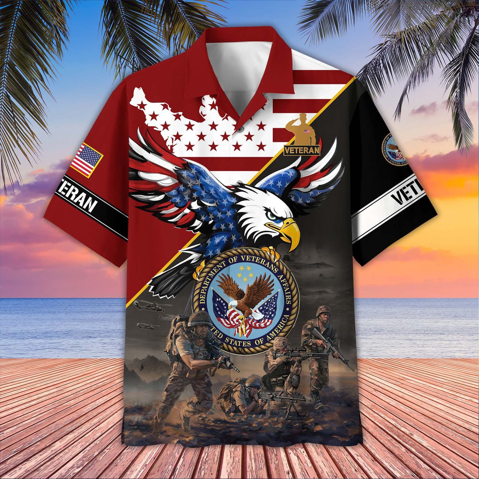 Premium US Veterans Hawaiian Shirt BPVC150501, Gifts For US Veterans, Gifts On Father's Day, Armed Forces Day, Veterans Day.