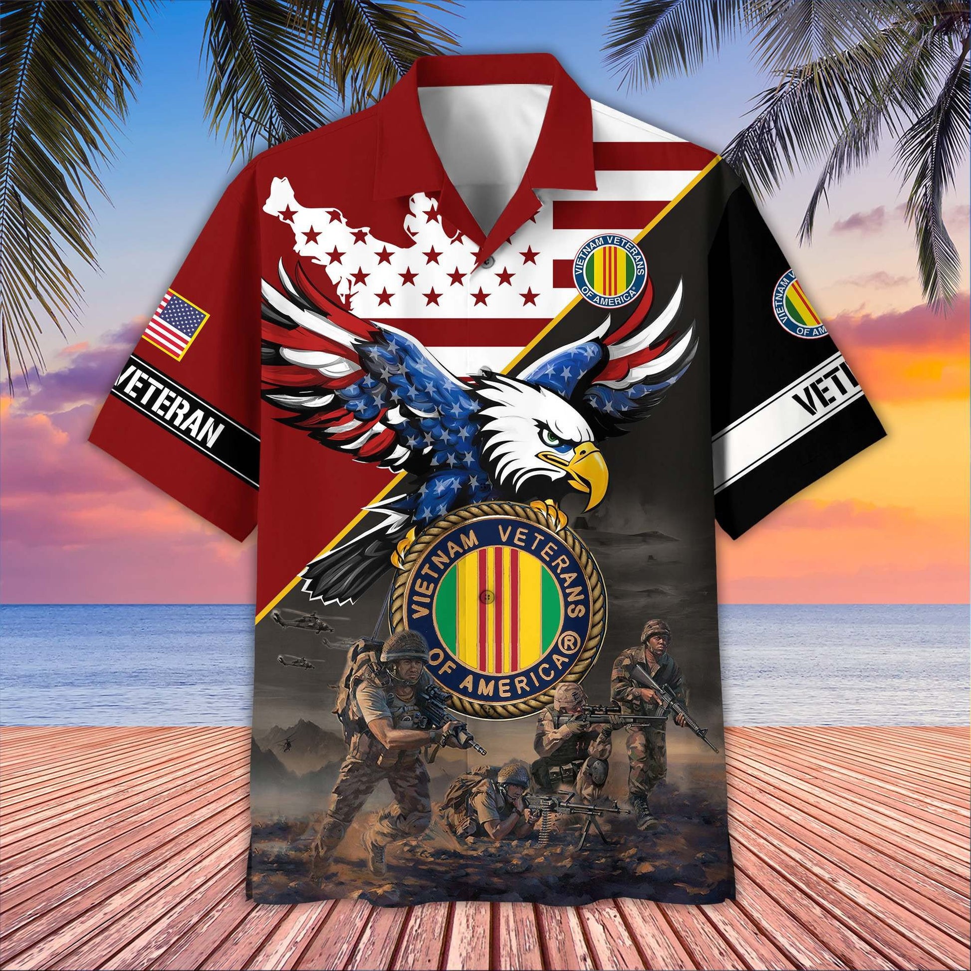 Premium US Veterans Hawaiian Shirt BPVC150501, Gifts For US Veterans, Gifts On Father's Day, Armed Forces Day, Veterans Day.