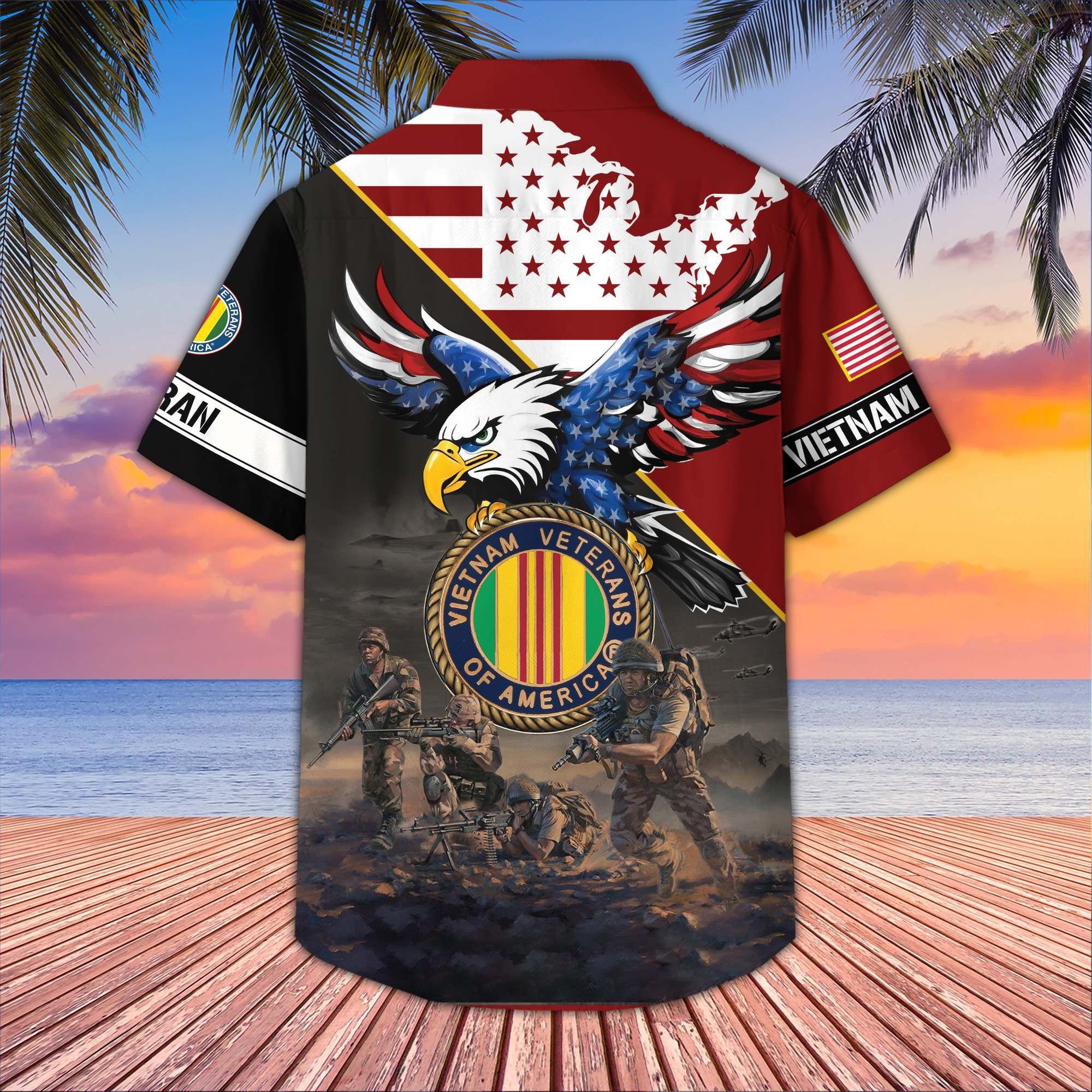 Premium US Veterans Hawaiian Shirt BPVC150501, Gifts For US Veterans, Gifts On Father's Day, Armed Forces Day, Veterans Day.