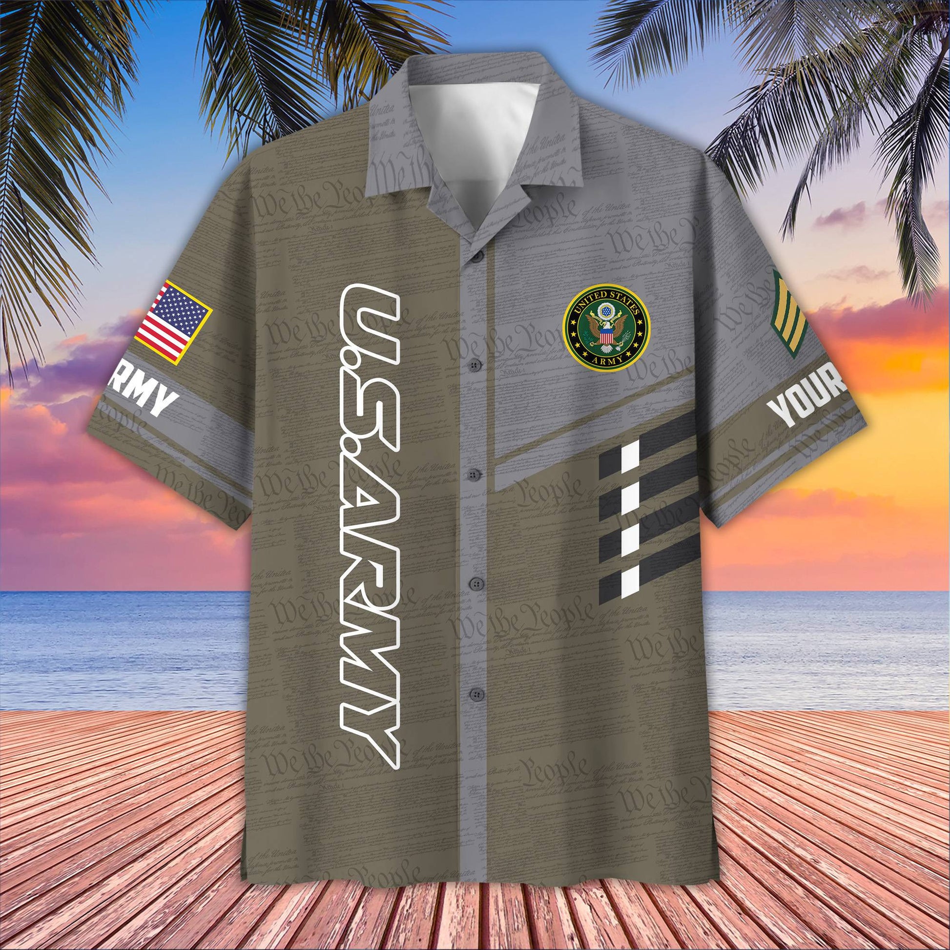 Premium Custom US Army Hawaiian Shirt VPVC406701, Gifts For Army Veteran, Best Gifts On Father's Day, Armed Forces Day, Independence Day, Veterans Day.