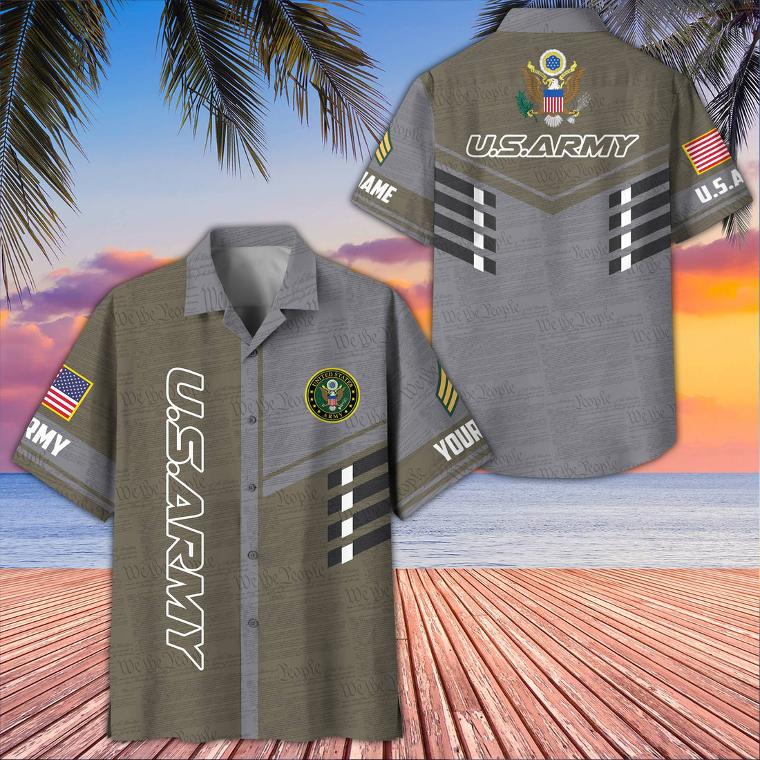 Premium Custom US Army Hawaiian Shirt VPVC406701, Gifts For Army Veteran, Best Gifts On Father's Day, Armed Forces Day, Independence Day, Veterans Day.