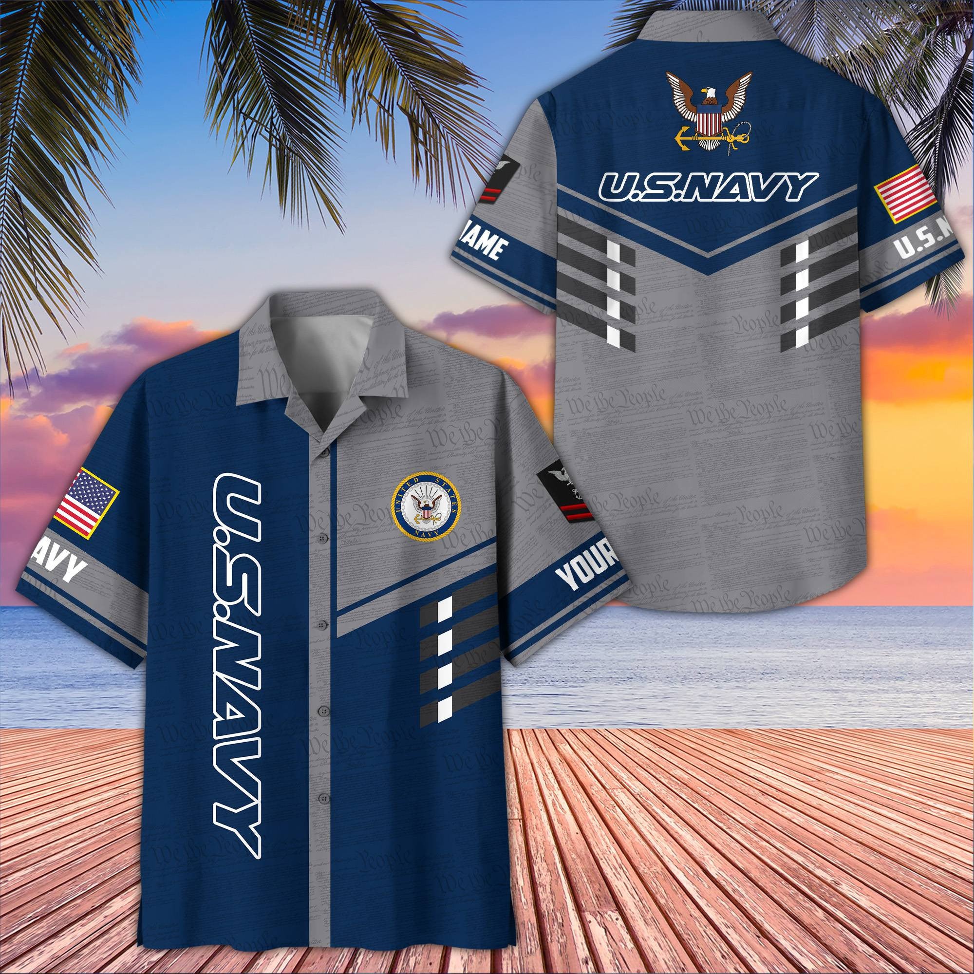 Premium Custom US Navy Hawaiian Shirt VPVC406702, Gifts For Navy Veteran, Best Gifts On Father's Day, Armed Forces Day, Independence Day, Veterans Day.