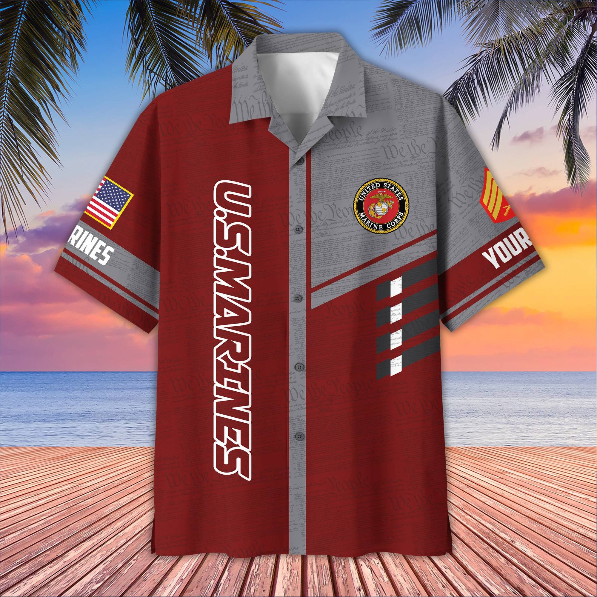 Premium Custom USMC Hawaiian Shirt VPVC406703, Gifts For Marine Veteran, Best Gifts On Father's Day, Armed Forces Day, Independence Day, Veterans Day.
