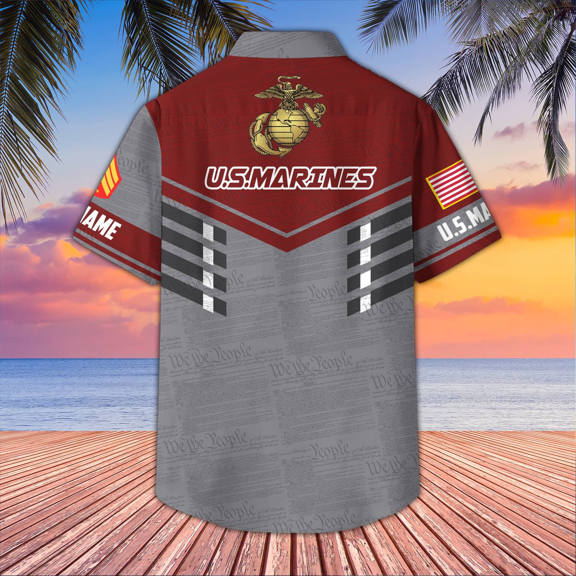 Premium Custom USMC Hawaiian Shirt VPVC406703, Gifts For Marine Veteran, Best Gifts On Father's Day, Armed Forces Day, Independence Day, Veterans Day.