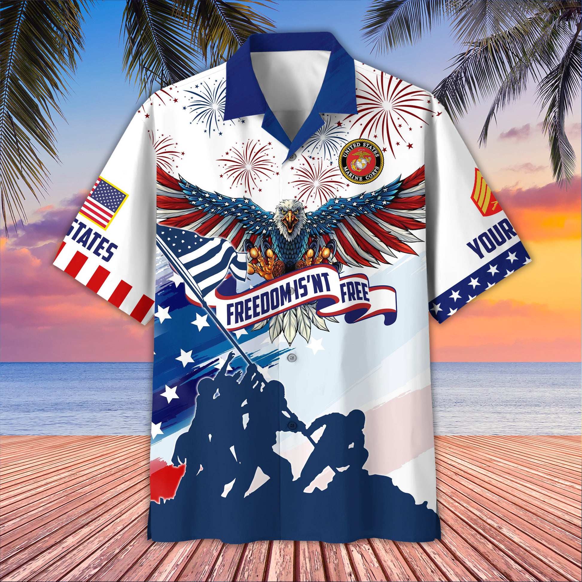 USMC Custom Hawaiian Shirt VPVC406603, Gifts For Marine Veteran, Best Gifts On Father's Day, Armed Forces Day, Independence Day, Veterans Day.
