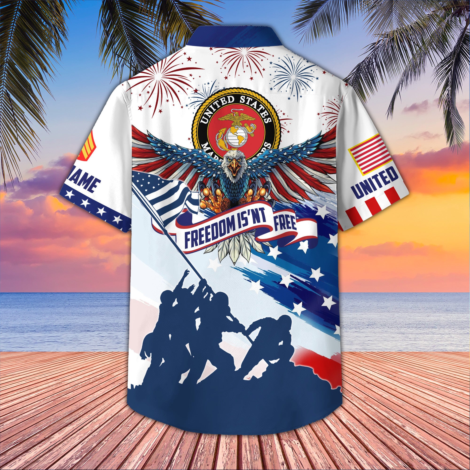 USMC Custom Hawaiian Shirt VPVC406603, Gifts For Marine Veteran, Best Gifts On Father's Day, Armed Forces Day, Independence Day, Veterans Day.