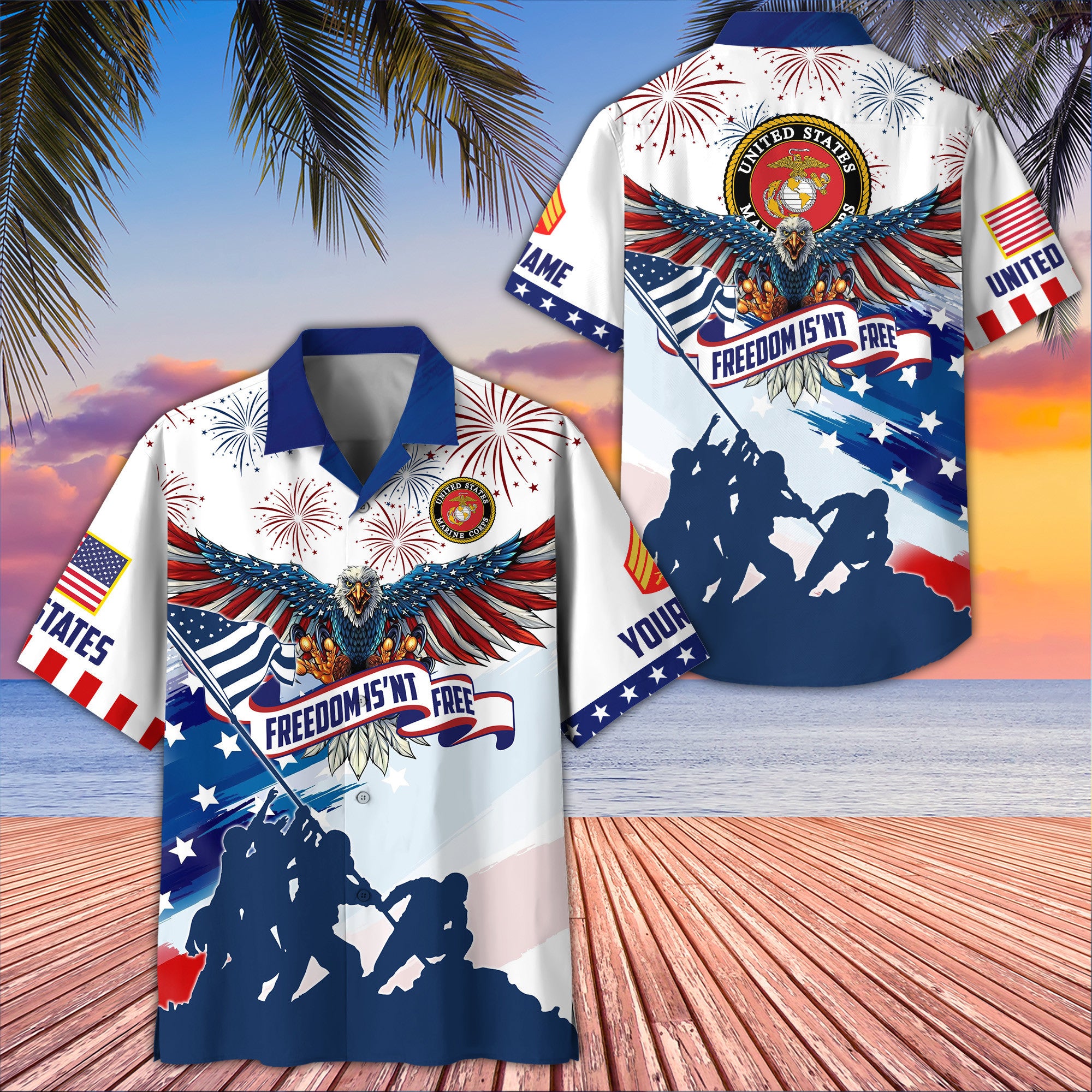USMC Custom Hawaiian Shirt VPVC406603, Gifts For Marine Veteran, Best Gifts On Father's Day, Armed Forces Day, Independence Day, Veterans Day.
