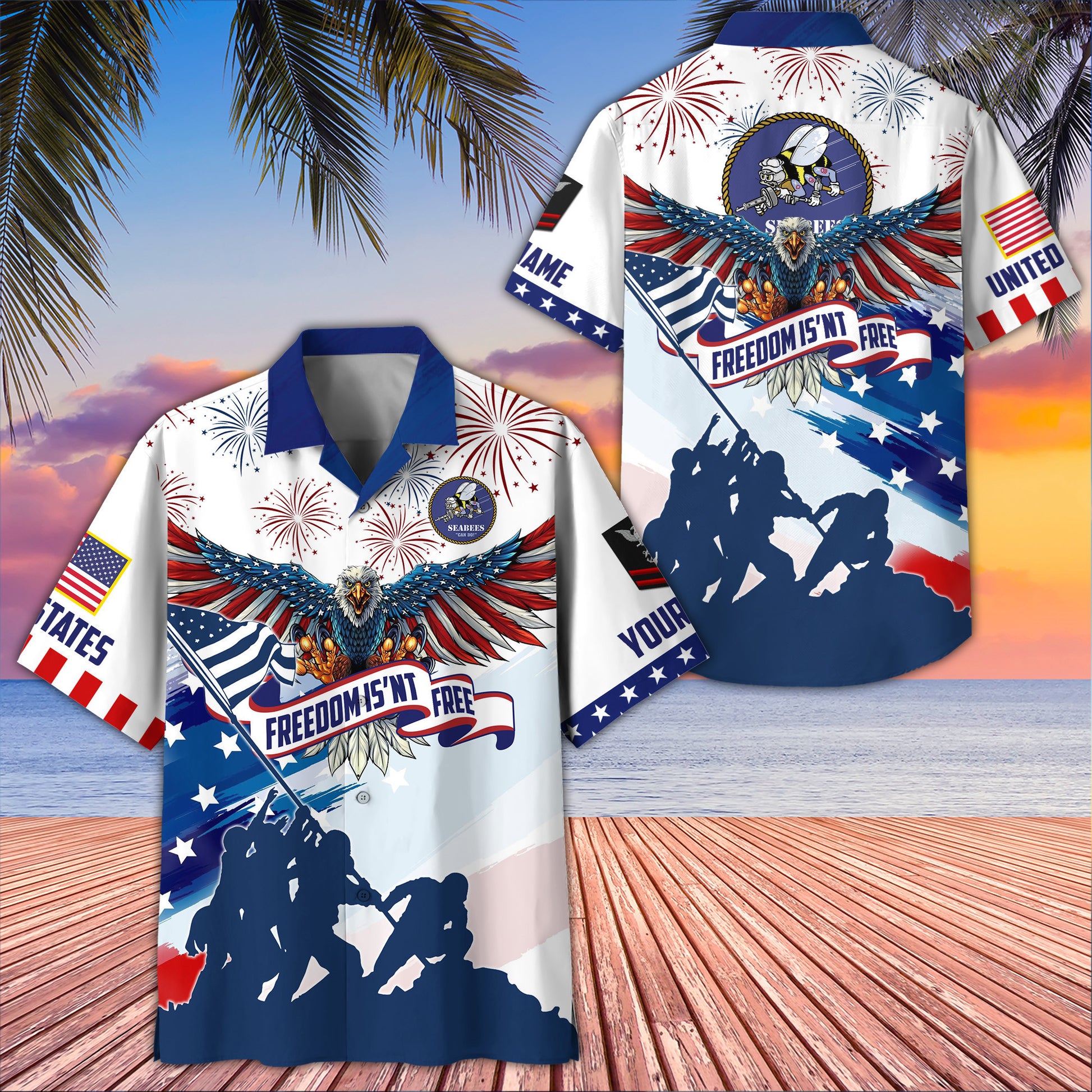 US Seabees Custom Hawaiian Shirt VPVC406609, Gifts For Seabees Veteran, Best Gifts On Father's Day, Armed Forces Day, Independence Day, Veterans Day.