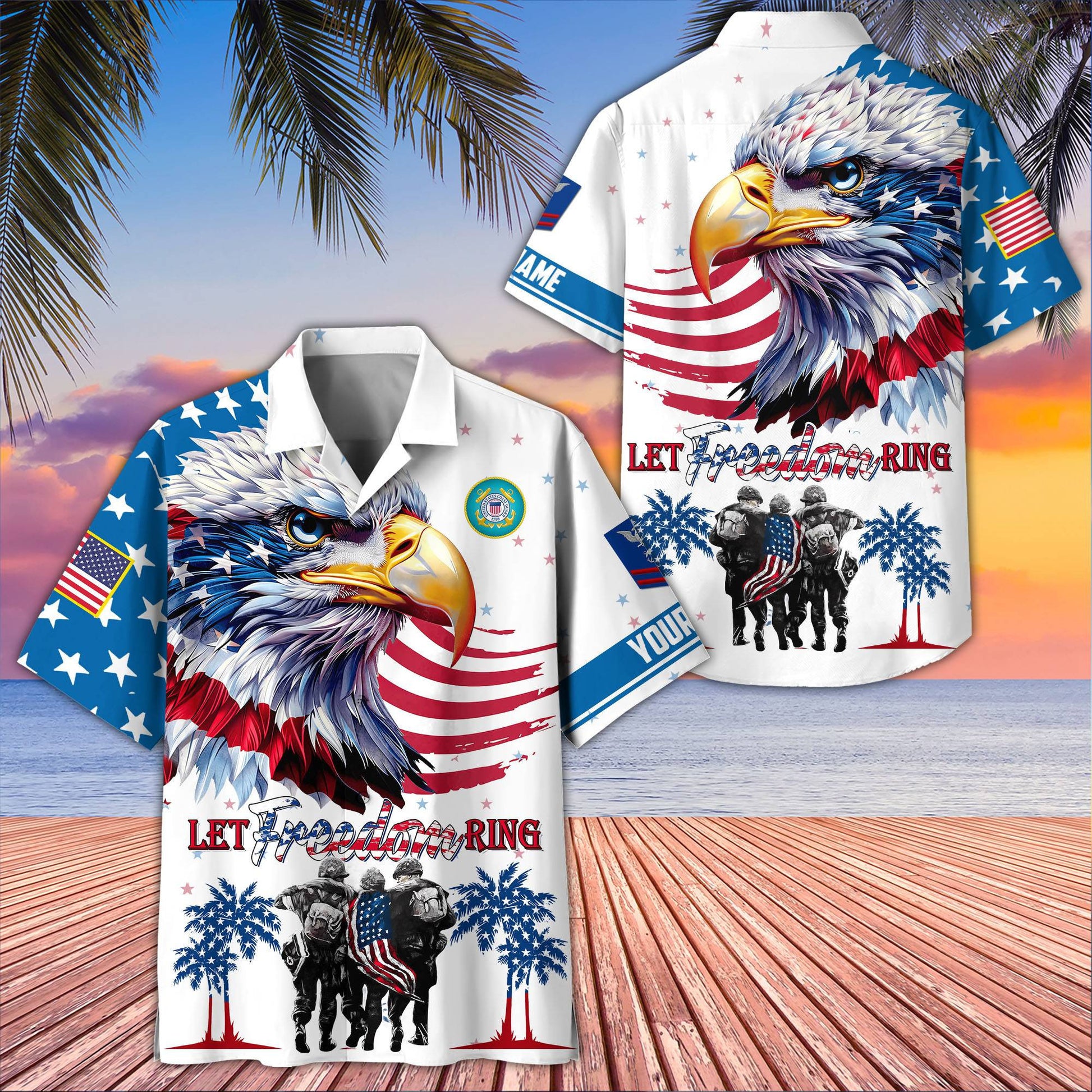 Premium Custom USCG Hawaiian Shirt VPVC405705, Gifts For Coast Guard Veteran, Best Gifts On Father's Day, Armed Forces Day, Independence Day, Veterans Day.