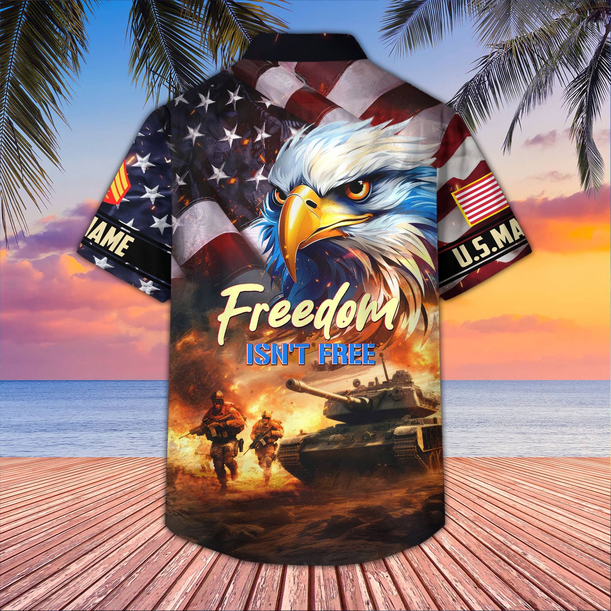 Unique Custom Name, Rank, USMC Hawaiian Shirt VPVC405503, Gifts For Marine Veteran, Best Gifts On Father's Day, Independence Day, Veterans Day.