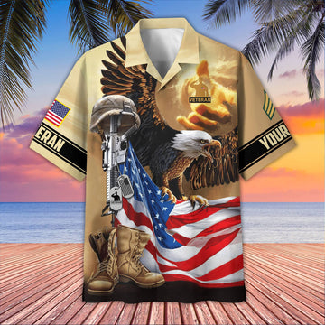 Premium Custom US Veteran Hawaiian Shirt VPVC405407, Gifts For US Veteran, Best Gifts On Father's Day, Armed Forces Day, Independence Day, Veterans Day.