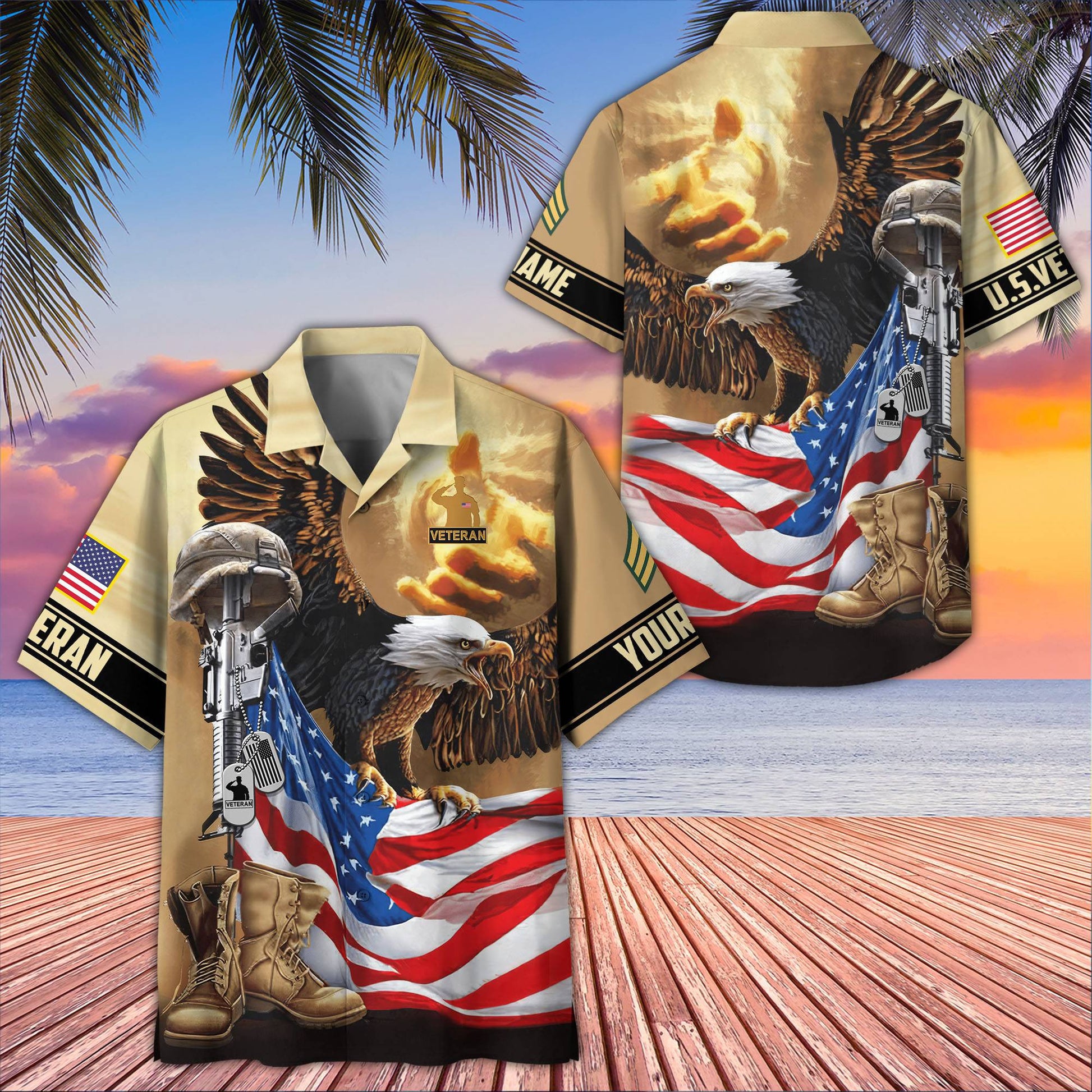 Premium Custom US Veteran Hawaiian Shirt VPVC405407, Gifts For US Veteran, Best Gifts On Father's Day, Armed Forces Day, Independence Day, Veterans Day.