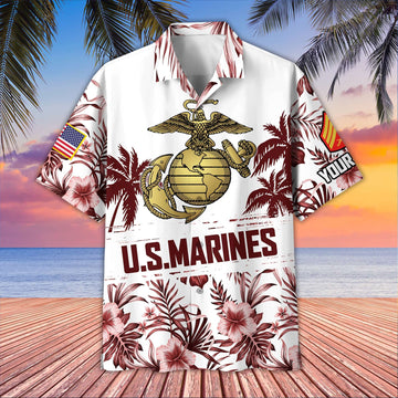 USMC Custom Hawaiian Shirt VPVC405303, Gifts For Marine Veteran, Best Gifts On Father's Day, Armed Forces Day, Independence Day, Veterans Day.