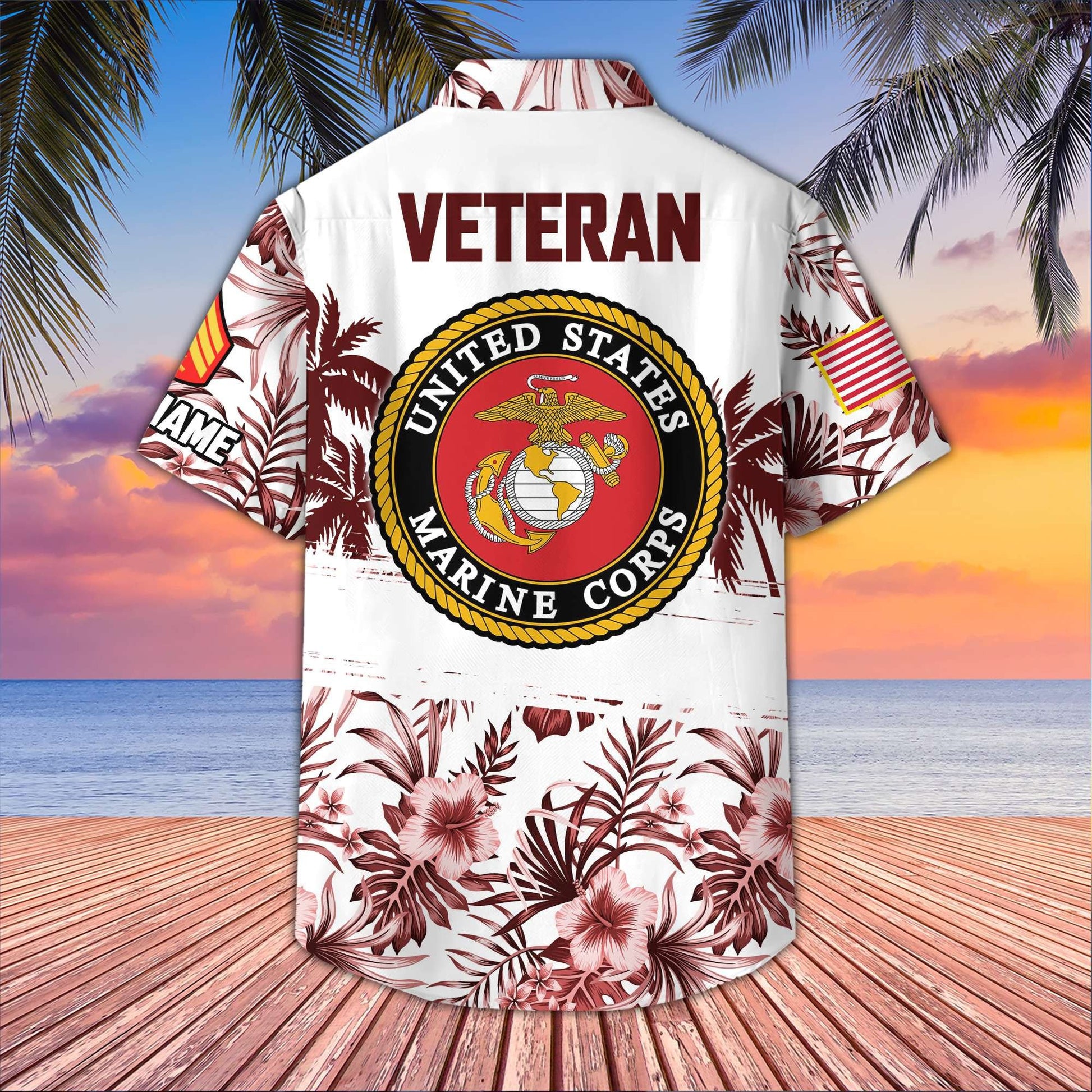 USMC Custom Hawaiian Shirt VPVC405303, Gifts For Marine Veteran, Best Gifts On Father's Day, Armed Forces Day, Independence Day, Veterans Day.