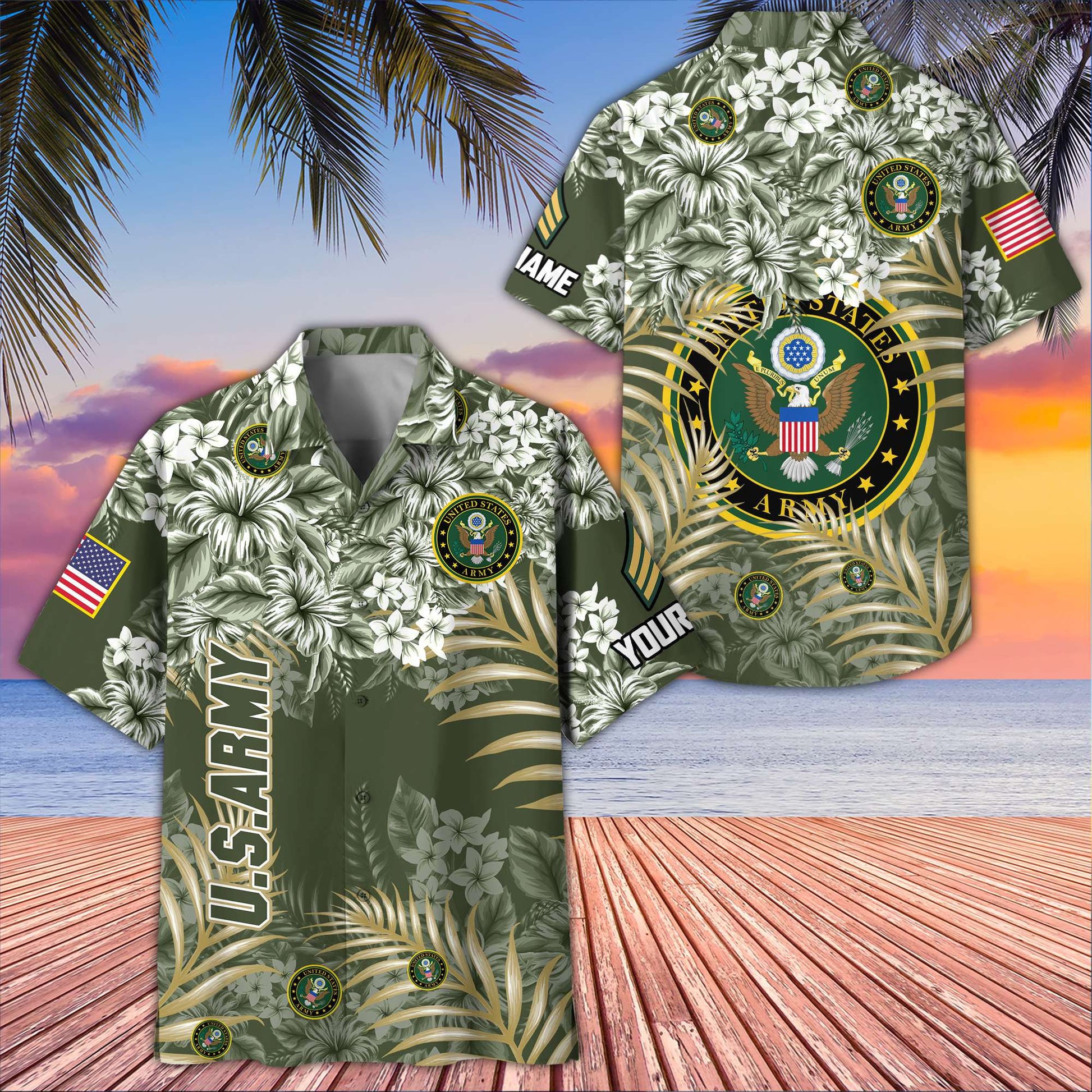 Premium Custom US Army Hawaiian Shirt VPVC405201, Gifts For Army Veteran, Best Gifts On Father's Day, Armed Forces Day, Independence Day, Veterans Day.