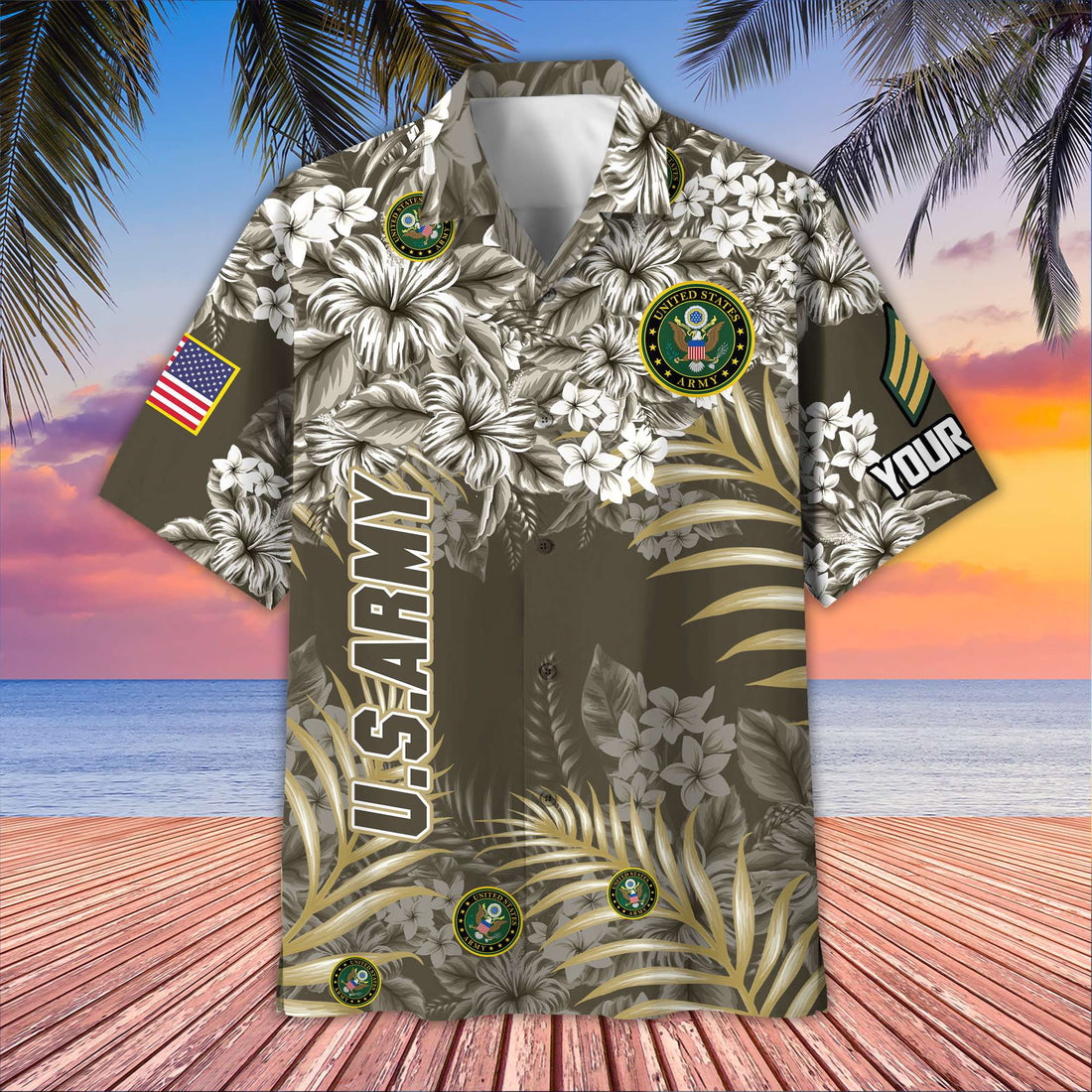 Premium Custom US Army Hawaiian Shirt VPVC405210, Gifts For Army Veteran, Best Gifts On Father's Day, Armed Forces Day, Independence Day, Veterans Day.