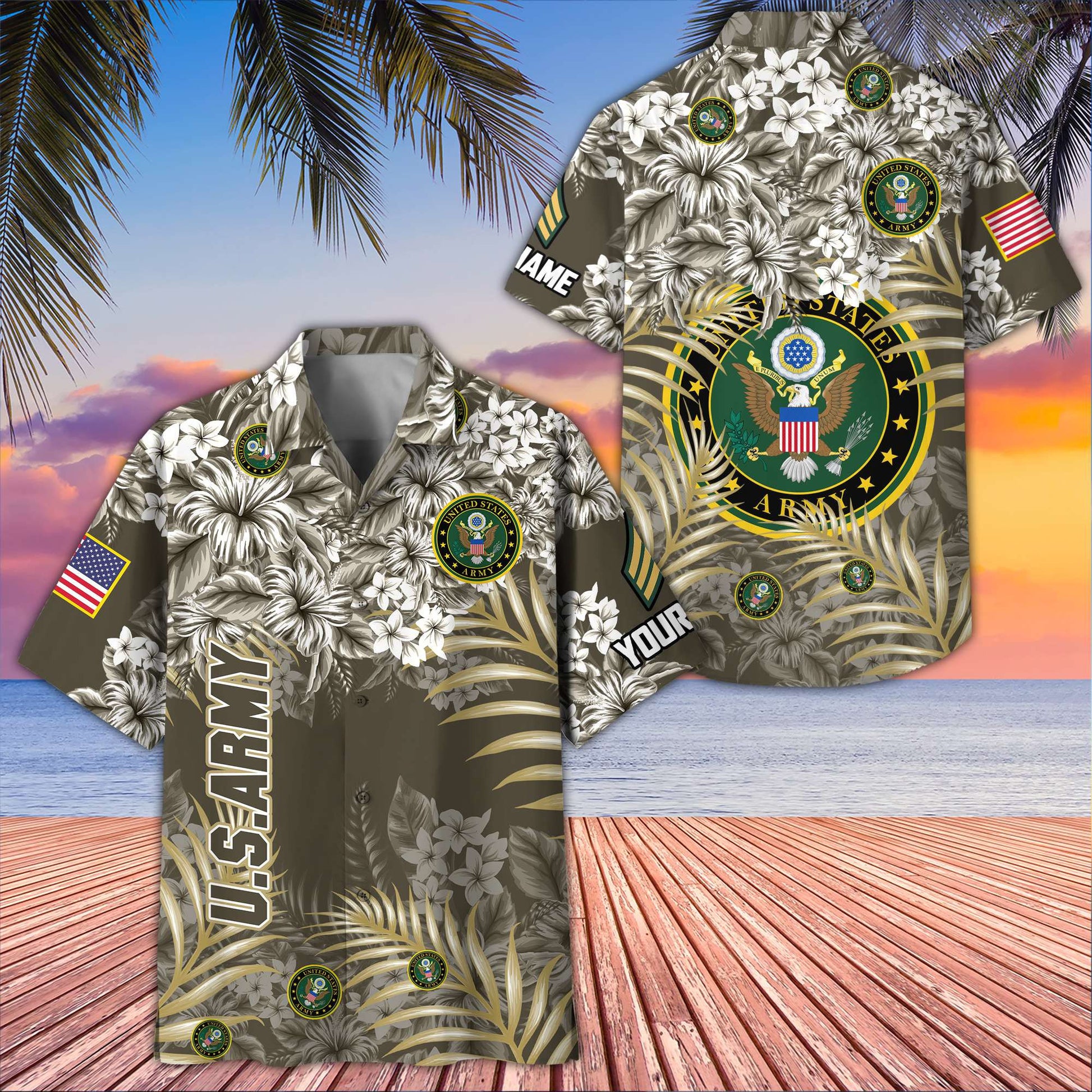 Premium Custom US Army Hawaiian Shirt VPVC405210, Gifts For Army Veteran, Best Gifts On Father's Day, Armed Forces Day, Independence Day, Veterans Day.