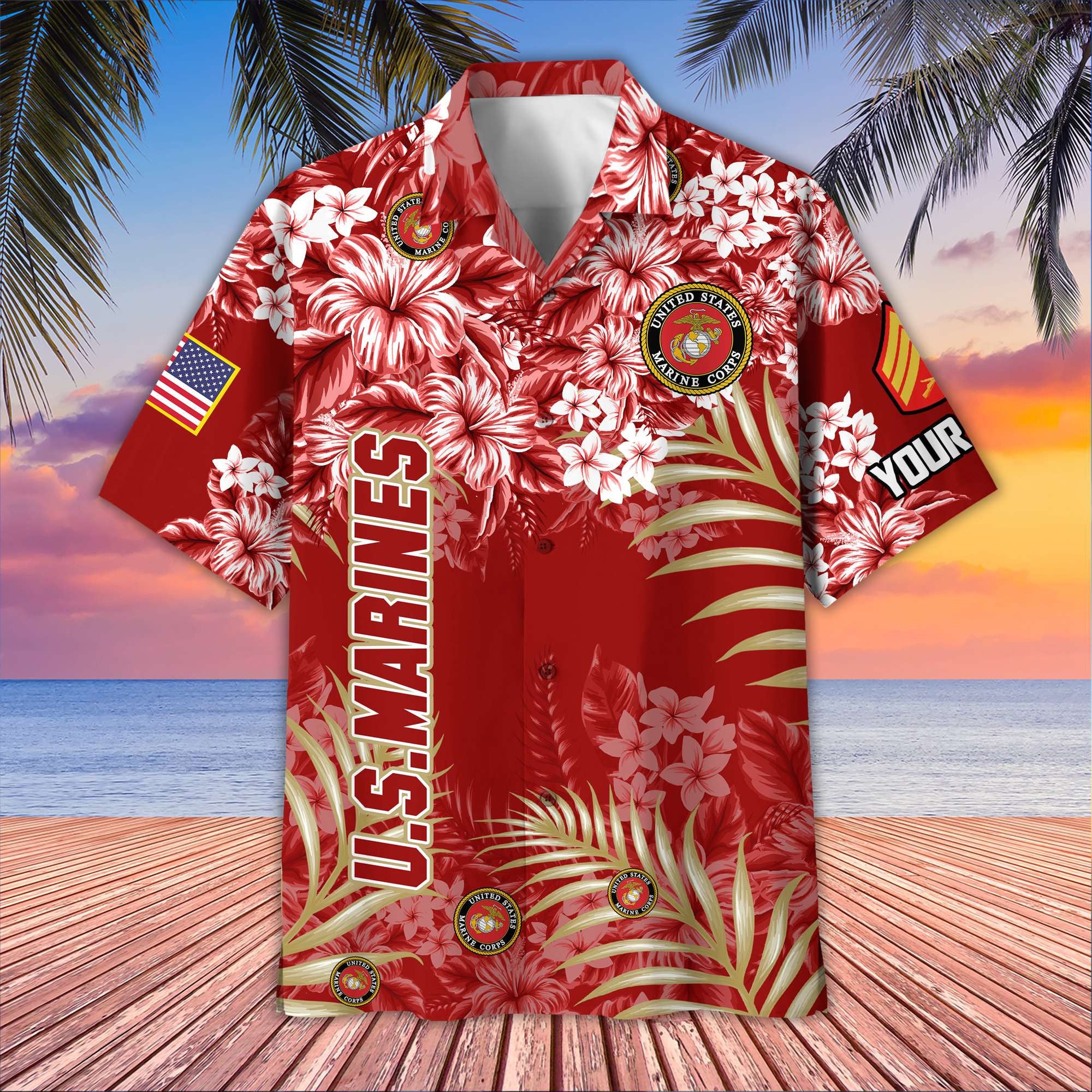Premium Custom USMC Hawaiian Shirt VPVC405203, Gifts For Marine Veteran, Best Gifts On Father's Day, Armed Forces Day, Independence Day, Veterans Day.