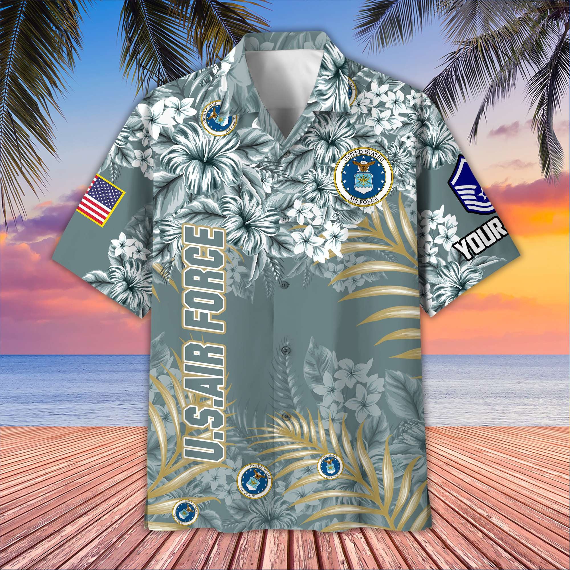Premium Custom USAF Hawaiian Shirt VPVC405204, Gifts For Air Force Veteran, Best Gifts On Father's Day, Armed Forces Day, Independence Day, Veterans Day.