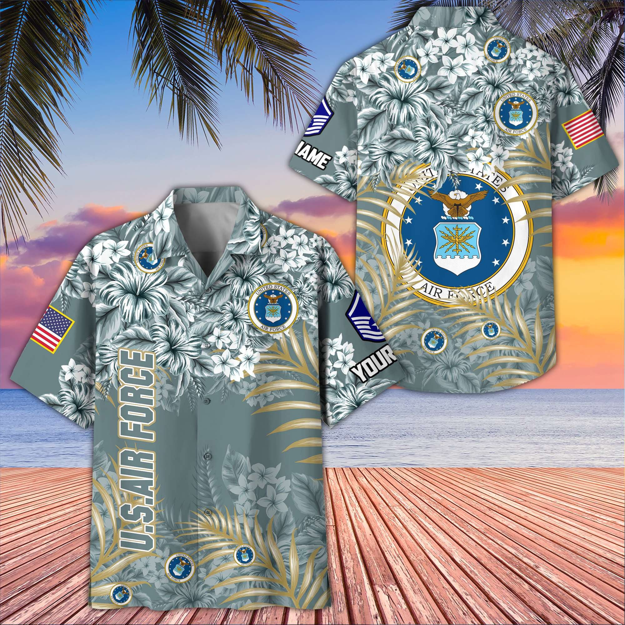 Premium Custom USAF Hawaiian Shirt VPVC405204, Gifts For Air Force Veteran, Best Gifts On Father's Day, Armed Forces Day, Independence Day, Veterans Day.