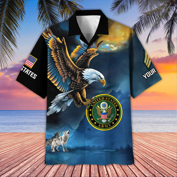 Unique Custom Name, Rank, US Army Hawaiian Shirt VPVC406801, Gifts For Army Veteran, Best Gifts On Father's Day, Independence Day, Veterans Day.