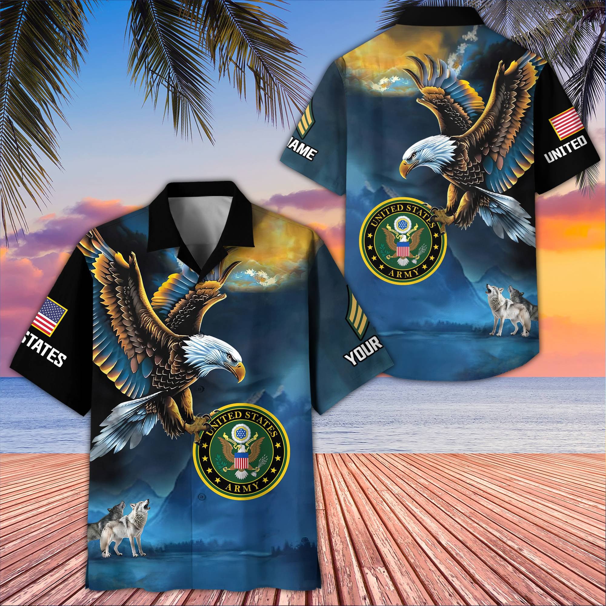 Unique Custom Name, Rank, US Army Hawaiian Shirt VPVC406801, Gifts For Army Veteran, Best Gifts On Father's Day, Independence Day, Veterans Day.