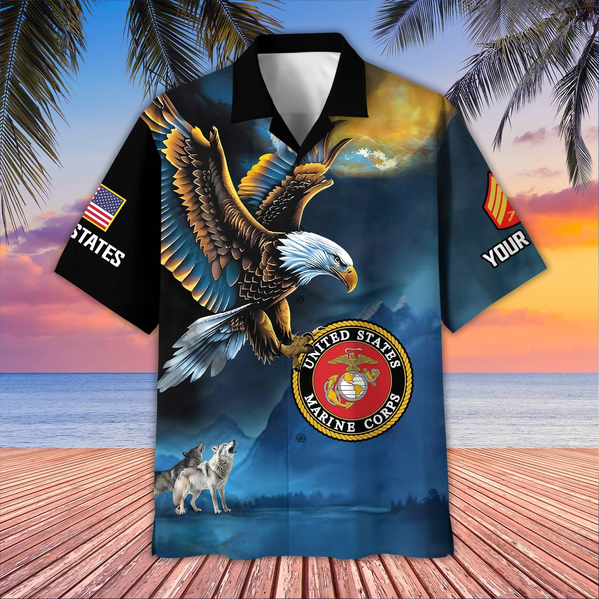 Unique Custom Name, Rank, USMC Hawaiian Shirt VPVC406803, Gifts For Marine Veteran, Best Gifts On Father's Day, Independence Day, Veterans Day.