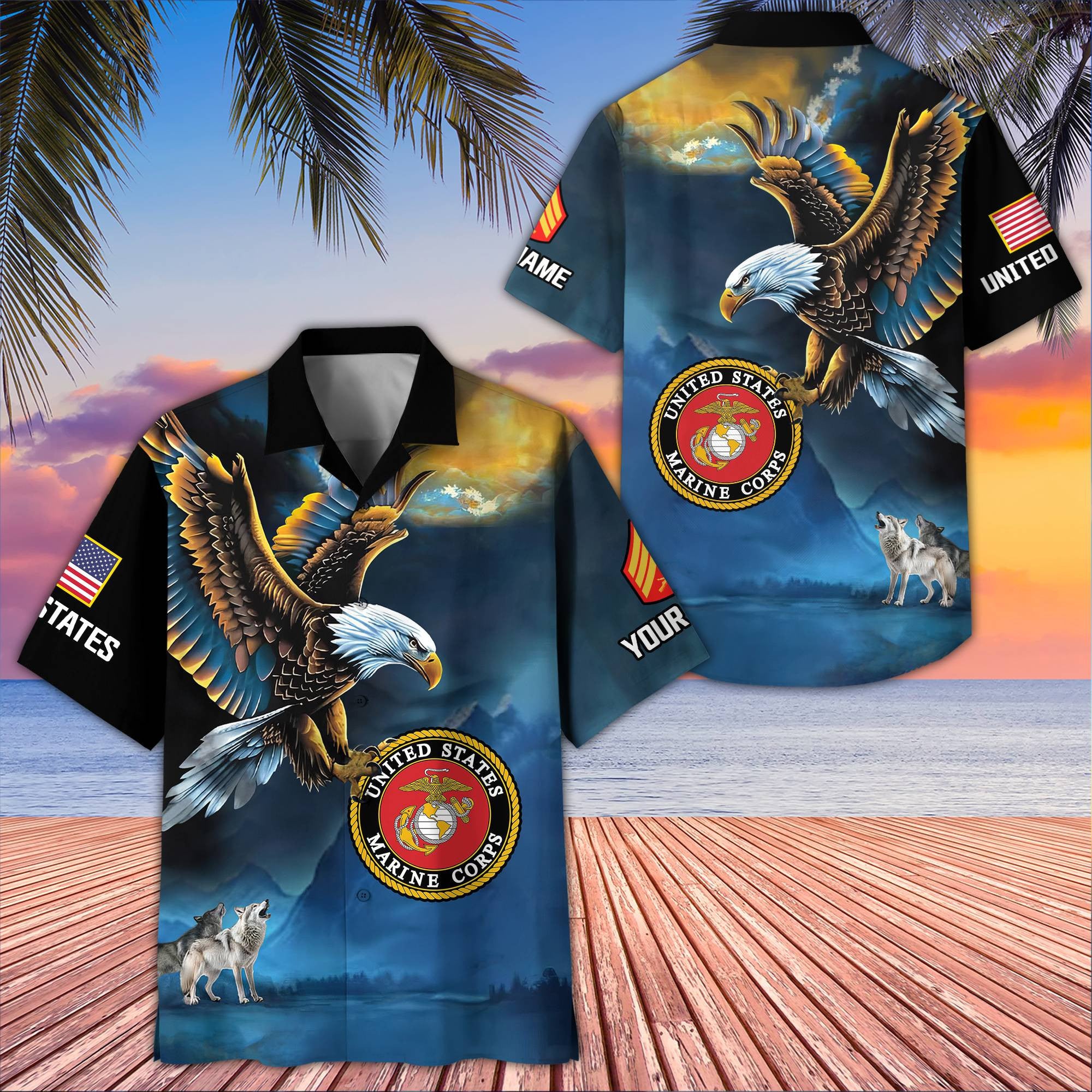 Unique Custom Name, Rank, USMC Hawaiian Shirt VPVC406803, Gifts For Marine Veteran, Best Gifts On Father's Day, Independence Day, Veterans Day.