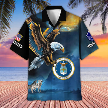 Unique Custom Name, Rank, USAF Hawaiian Shirt VPVC406804, Gifts For Air Force Veteran, Best Gifts On Father's Day, Independence Day, Veterans Day.