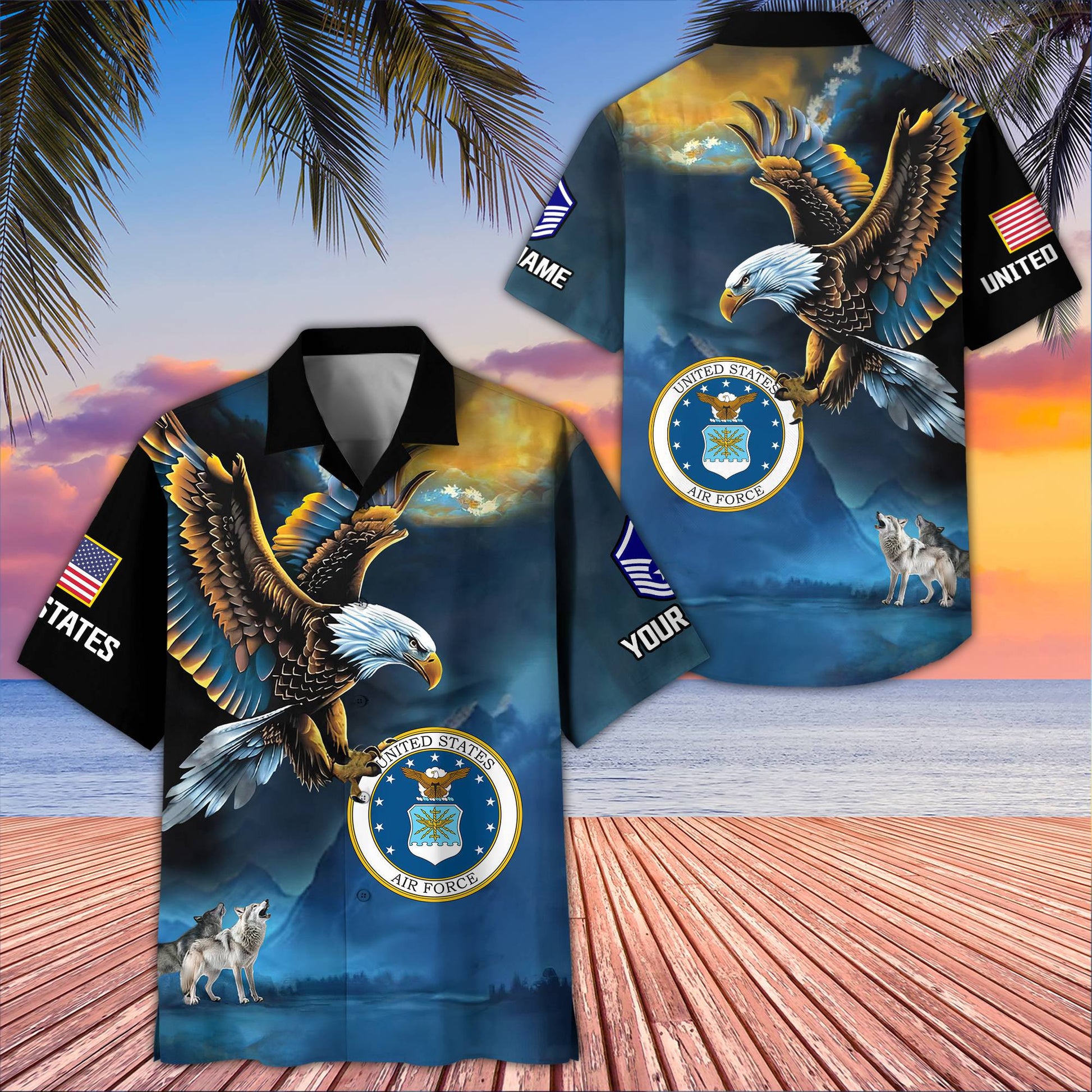 Unique Custom Name, Rank, USAF Hawaiian Shirt VPVC406804, Gifts For Air Force Veteran, Best Gifts On Father's Day, Independence Day, Veterans Day.