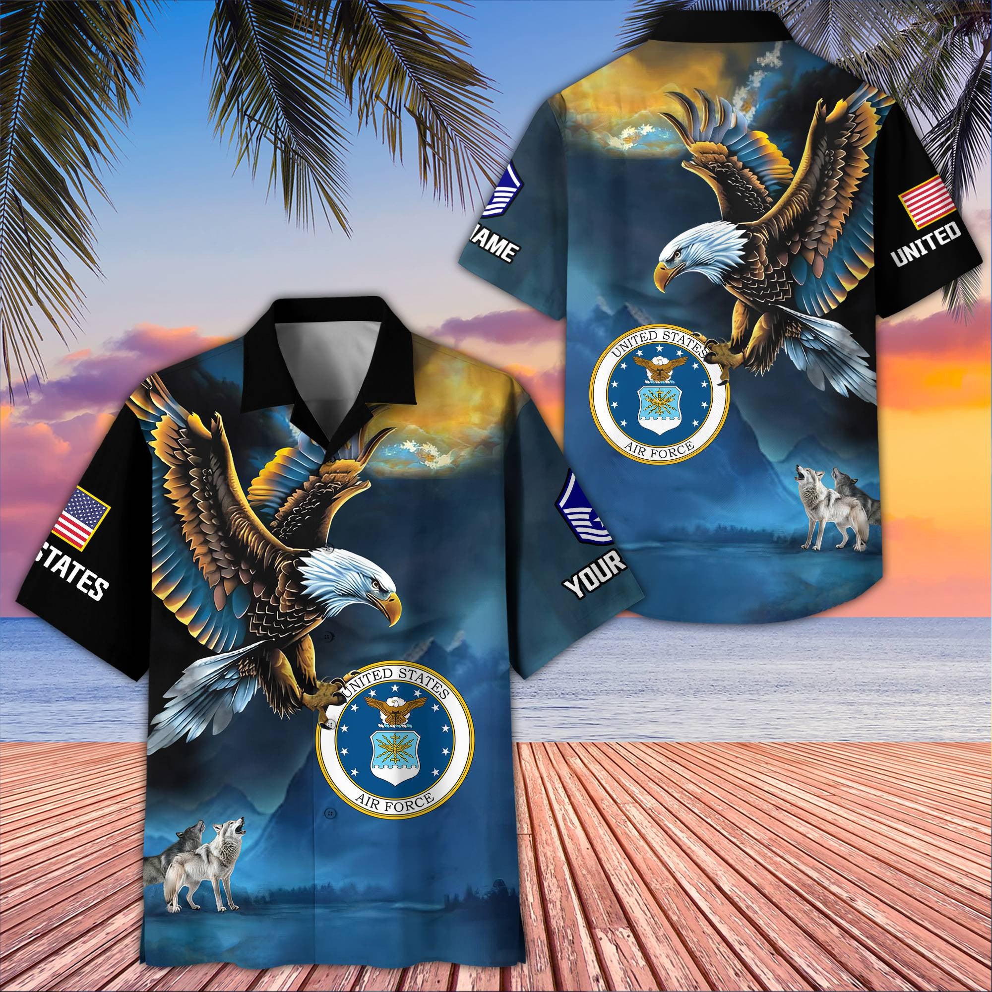 Unique Custom Name, Rank, USAF Hawaiian Shirt VPVC406804, Gifts For Air Force Veteran, Best Gifts On Father's Day, Independence Day, Veterans Day.