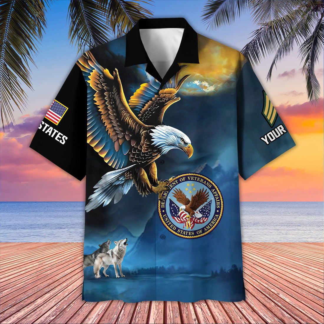 Unique Custom Name, Rank, US Veteran Hawaiian Shirt VPVC406807, Gifts For US Veteran, Best Gifts On Father's Day, Independence Day, Veterans Day.