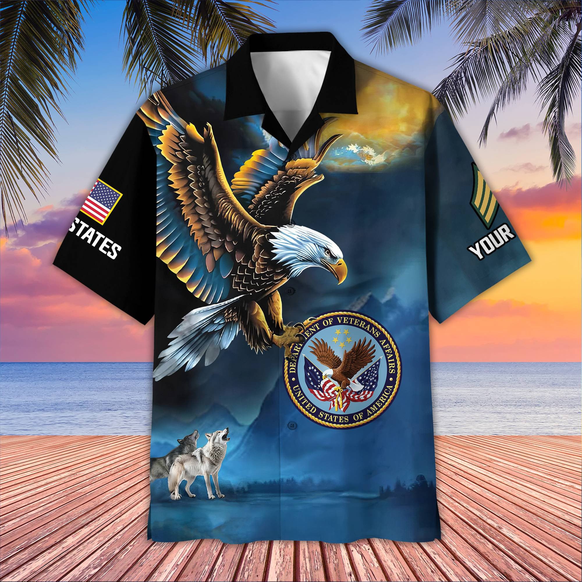 Unique Custom Name, Rank, US Veteran Hawaiian Shirt VPVC406807, Gifts For US Veteran, Best Gifts On Father's Day, Independence Day, Veterans Day.