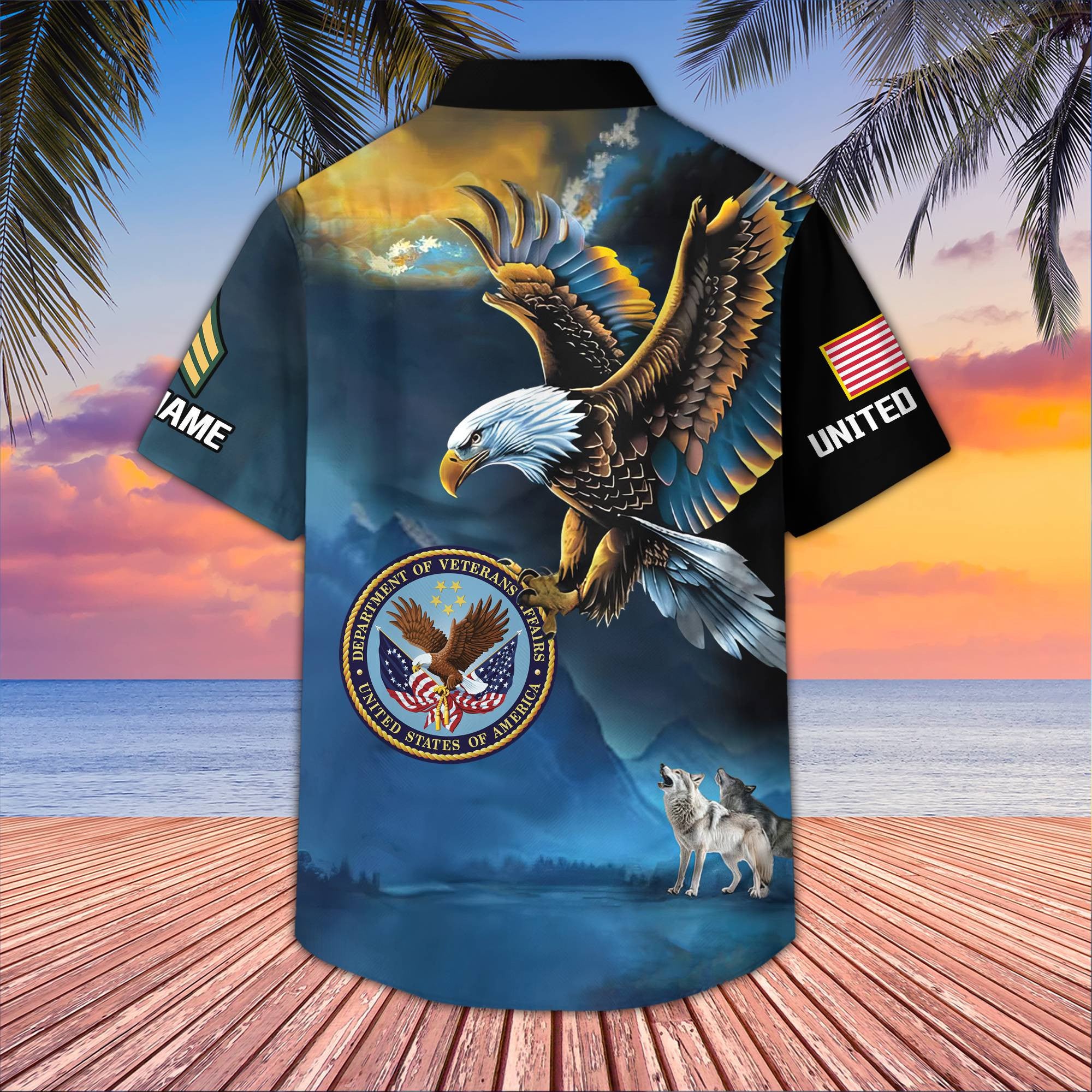 Unique Custom Name, Rank, US Veteran Hawaiian Shirt VPVC406807, Gifts For US Veteran, Best Gifts On Father's Day, Independence Day, Veterans Day.