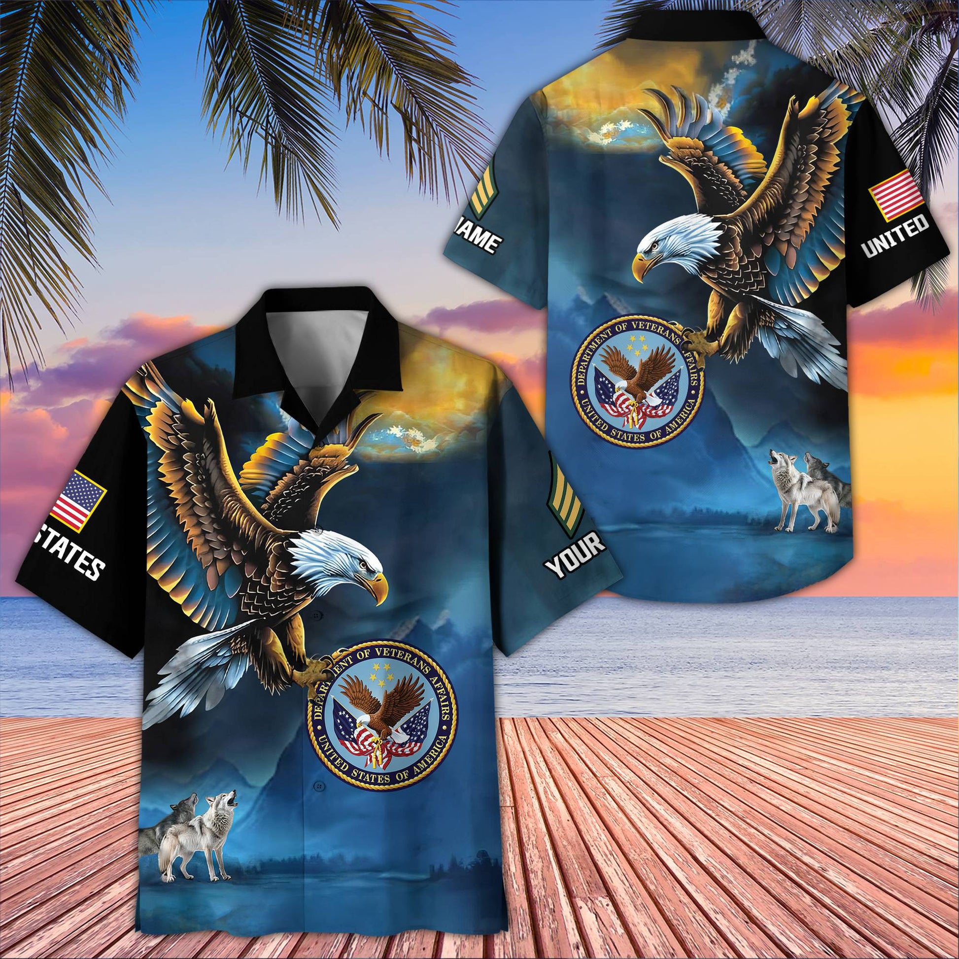 Unique Custom Name, Rank, US Veteran Hawaiian Shirt VPVC406807, Gifts For US Veteran, Best Gifts On Father's Day, Independence Day, Veterans Day.