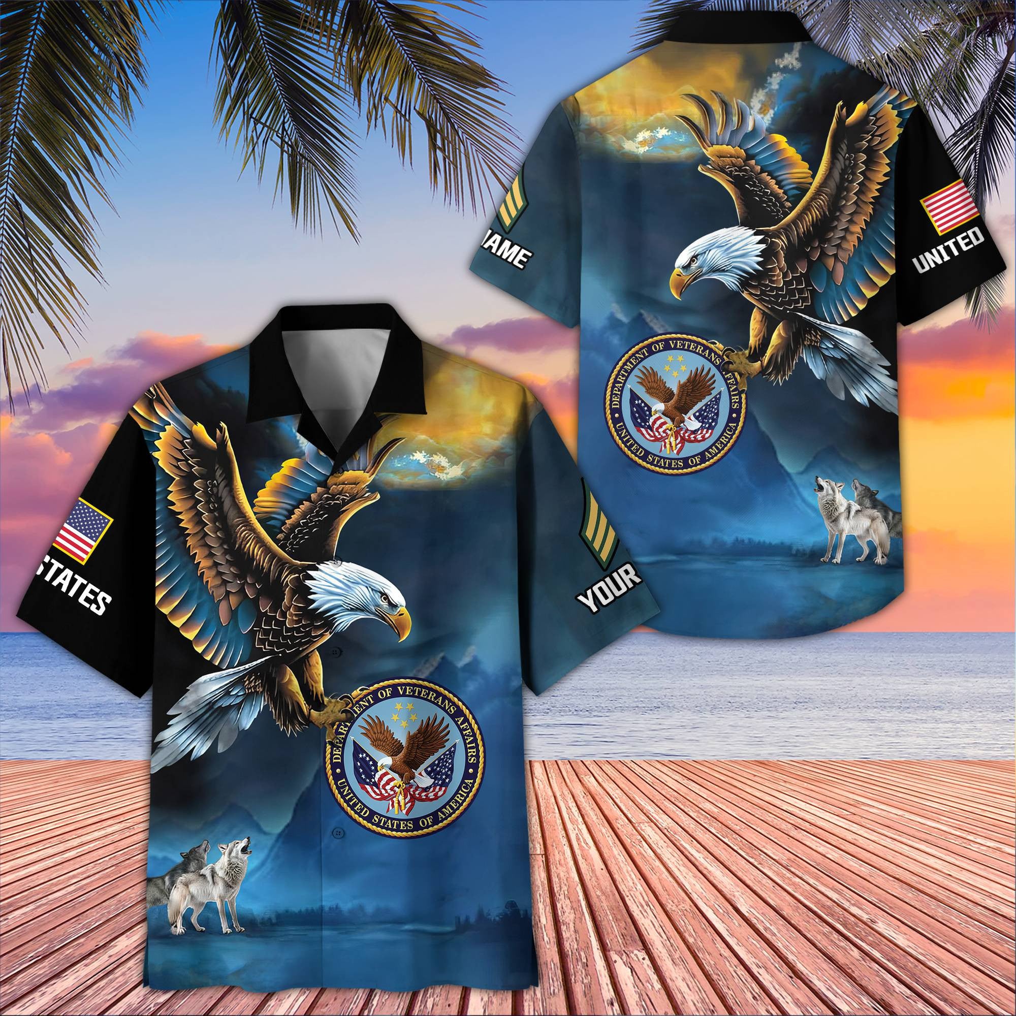 Unique Custom Name, Rank, US Veteran Hawaiian Shirt VPVC406807, Gifts For US Veteran, Best Gifts On Father's Day, Independence Day, Veterans Day.