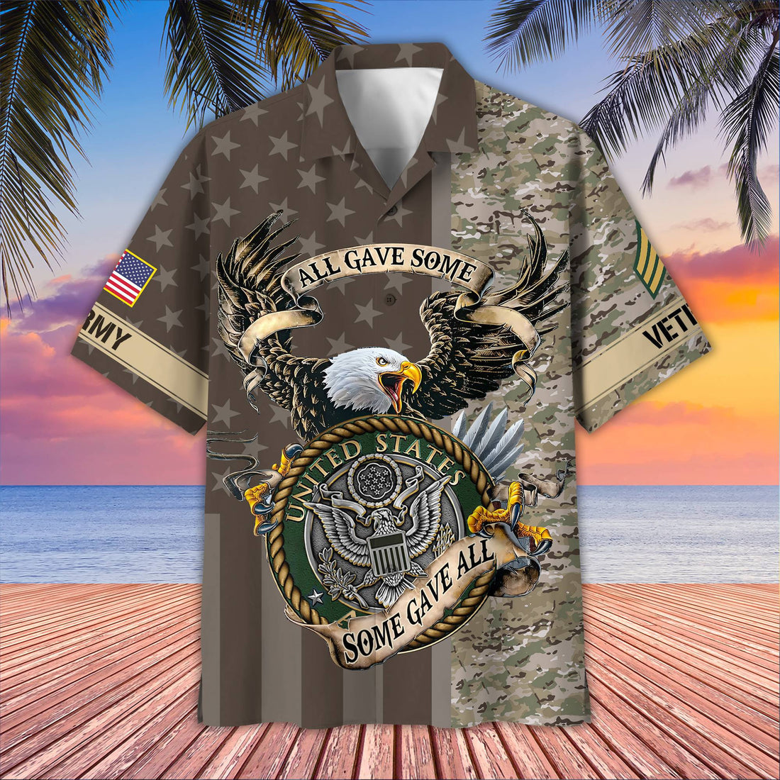 Premium Custom US Army Hawaiian Shirt VPVC406501, Gifts For Army Veteran, Best Gifts On Father's Day, Armed Forces Day, Independence Day, Veterans Day.