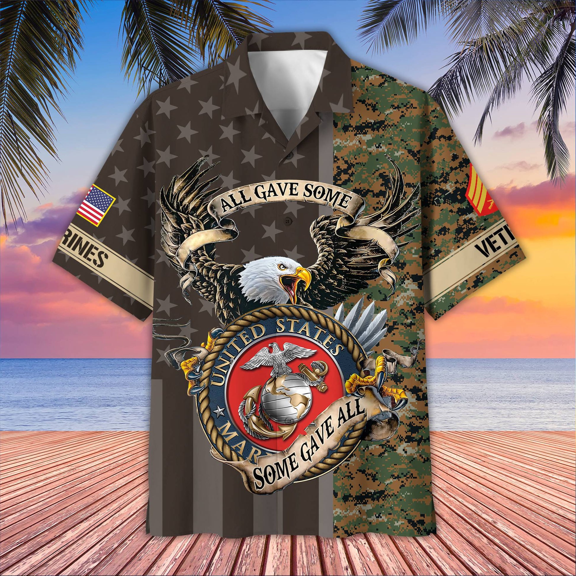 Premium Custom USMC Hawaiian Shirt VPVC406503, Gifts For Marine Veteran, Best Gifts On Father's Day, Armed Forces Day, Independence Day, Veterans Day.