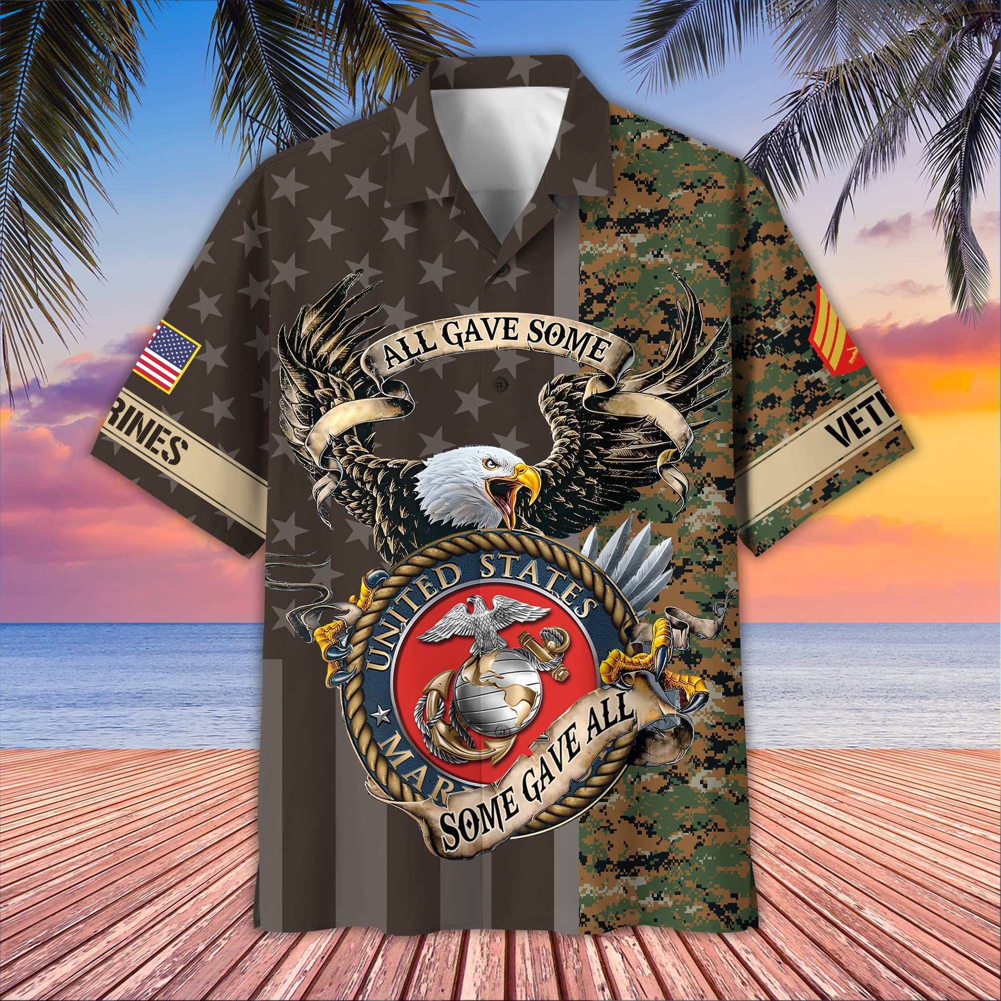 Premium Custom USMC Hawaiian Shirt VPVC406503, Gifts For Marine Veteran, Best Gifts On Father's Day, Armed Forces Day, Independence Day, Veterans Day.