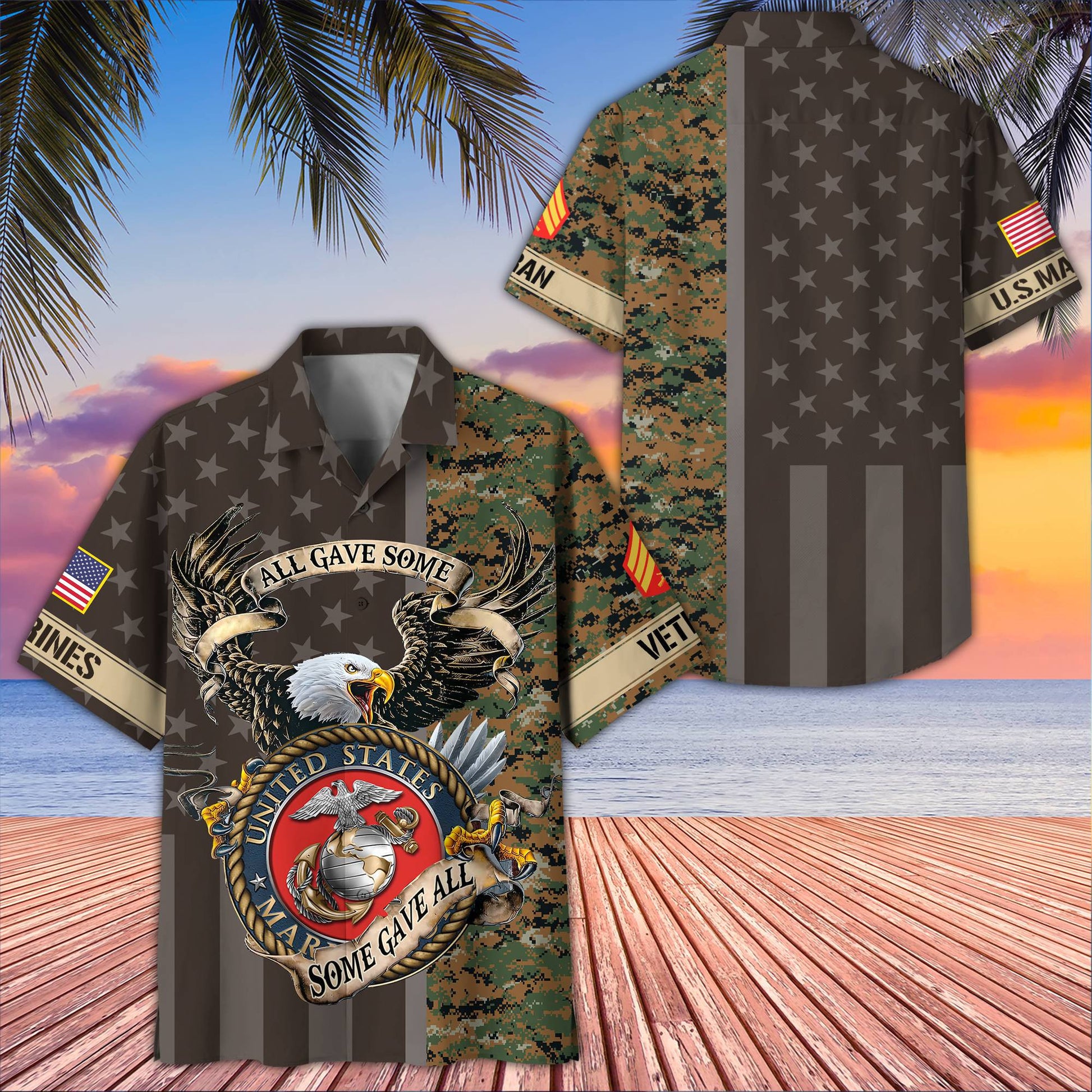 Premium Custom USMC Hawaiian Shirt VPVC406503, Gifts For Marine Veteran, Best Gifts On Father's Day, Armed Forces Day, Independence Day, Veterans Day.