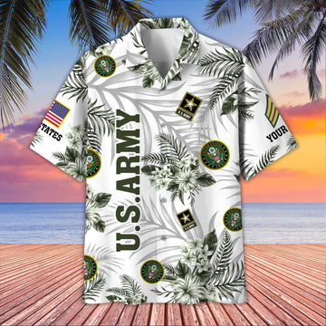 Unique Custom Name, Rank, US Army Hawaiian Shirt VPVC406201, Gifts For Army Veteran, Best Gifts On Father's Day, Independence Day, Veterans Day.