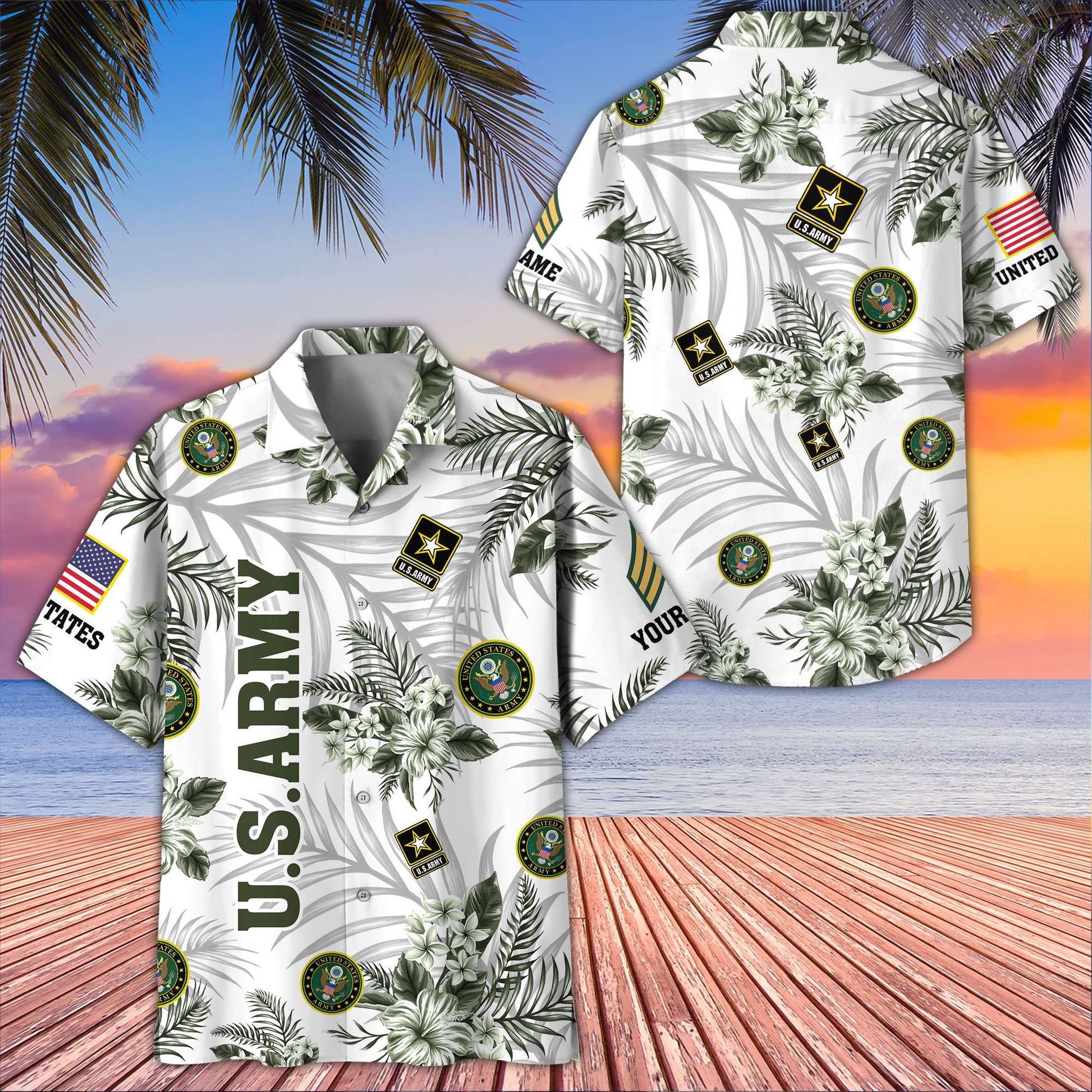 Unique Custom Name, Rank, US Army Hawaiian Shirt VPVC406201, Gifts For Army Veteran, Best Gifts On Father's Day, Independence Day, Veterans Day.