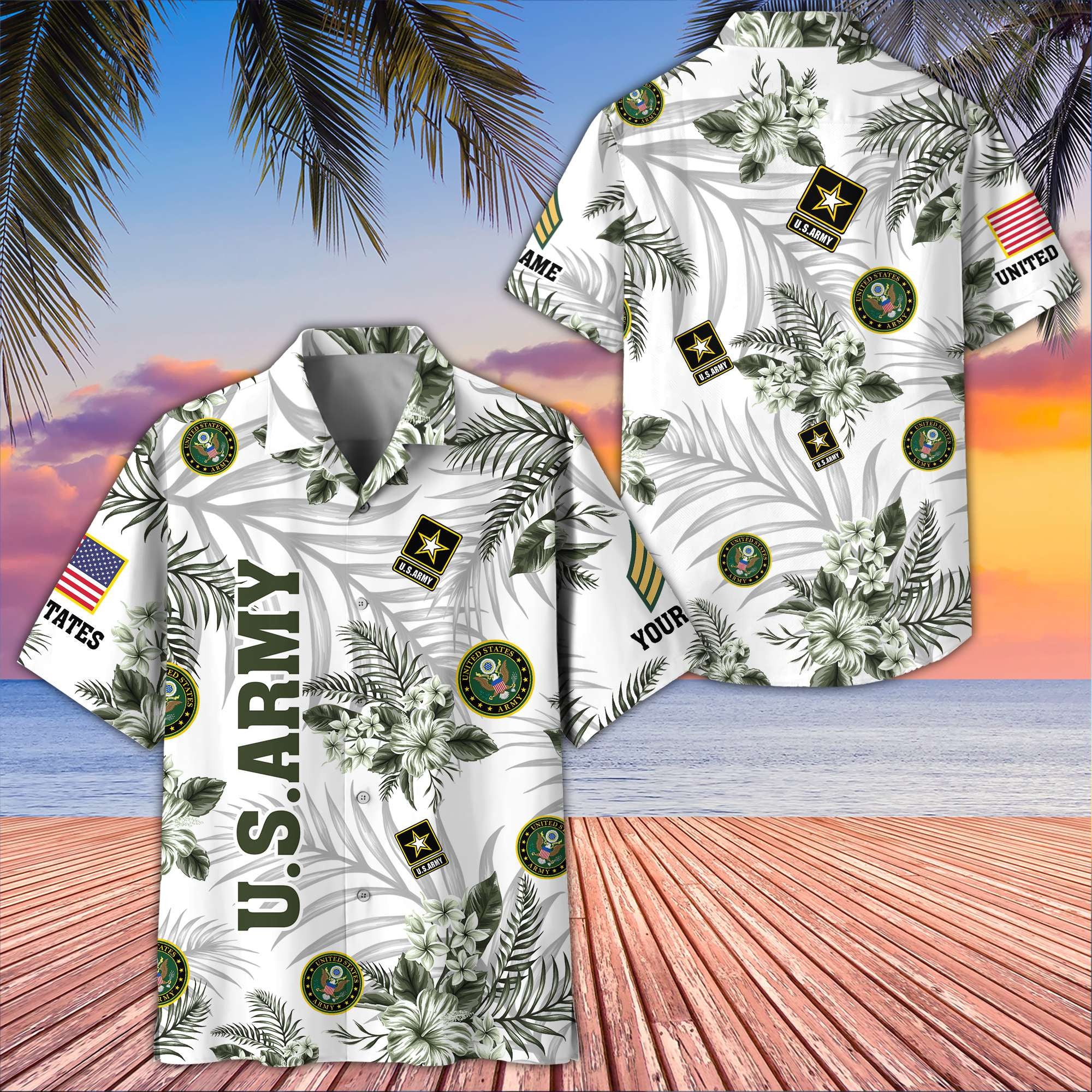 Unique Custom Name, Rank, US Army Hawaiian Shirt VPVC406201, Gifts For Army Veteran, Best Gifts On Father's Day, Independence Day, Veterans Day.
