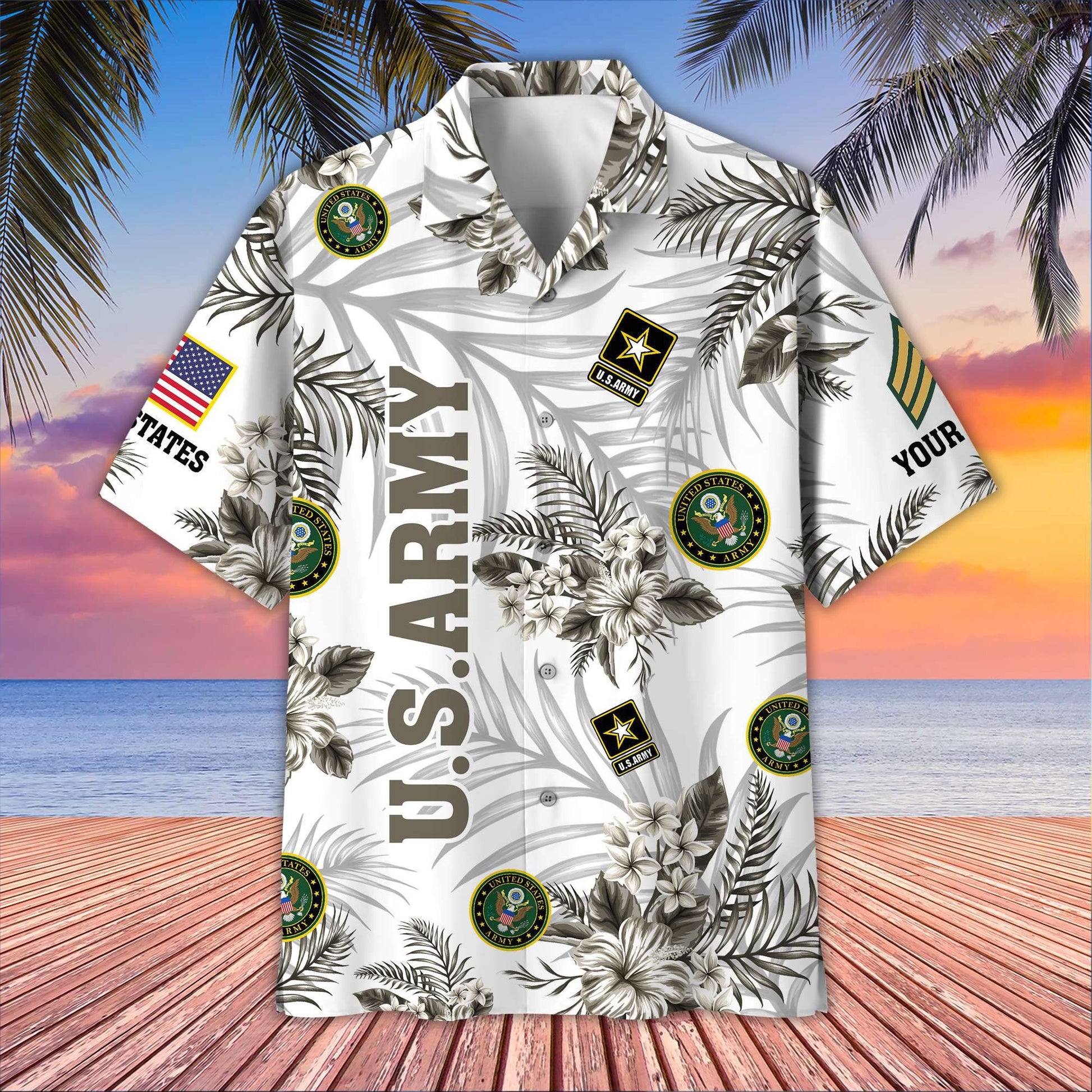 Unique Custom Name, Rank, US Army Hawaiian Shirt VPVC406210, Gifts For Army Veteran, Best Gifts On Father's Day, Independence Day, Veterans Day.