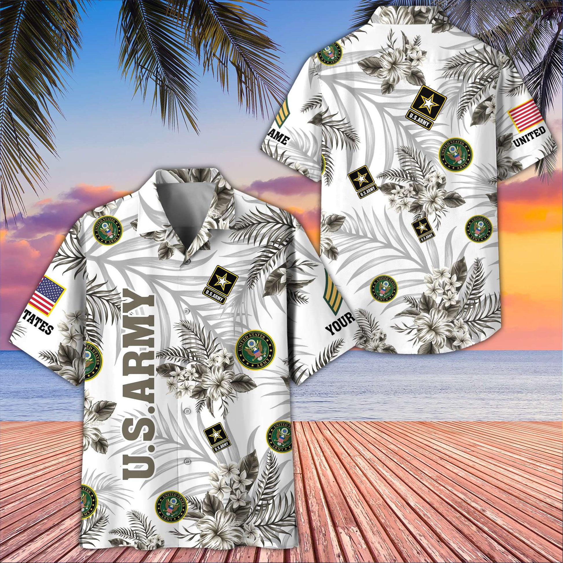 Unique Custom Name, Rank, US Army Hawaiian Shirt VPVC406210, Gifts For Army Veteran, Best Gifts On Father's Day, Independence Day, Veterans Day.