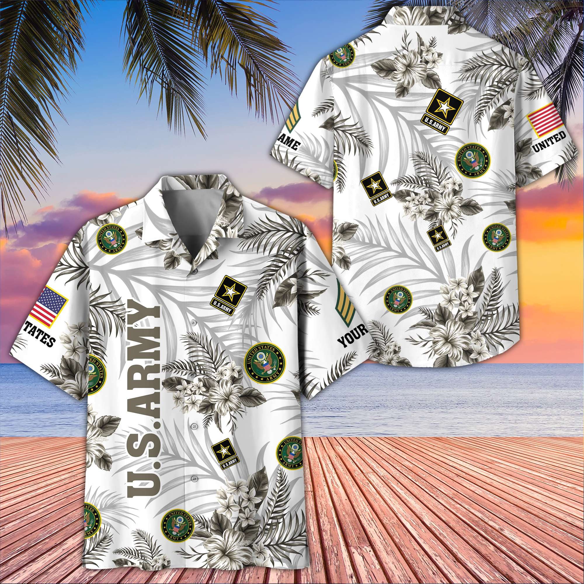Unique Custom Name, Rank, US Army Hawaiian Shirt VPVC406210, Gifts For Army Veteran, Best Gifts On Father's Day, Independence Day, Veterans Day.