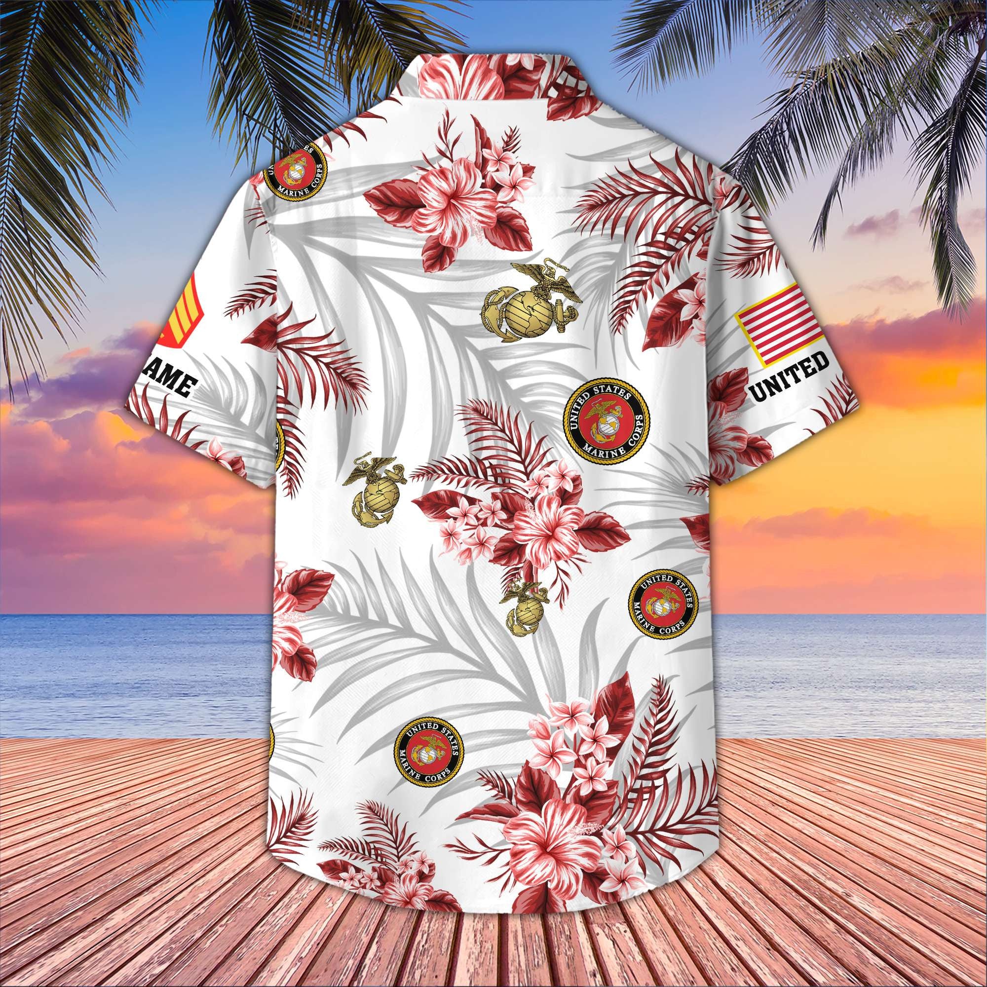 Unique Custom Name, Rank, USMC Hawaiian Shirt VPVC406203, Gifts For Marine Veteran, Best Gifts On Father's Day, Independence Day, Veterans Day.